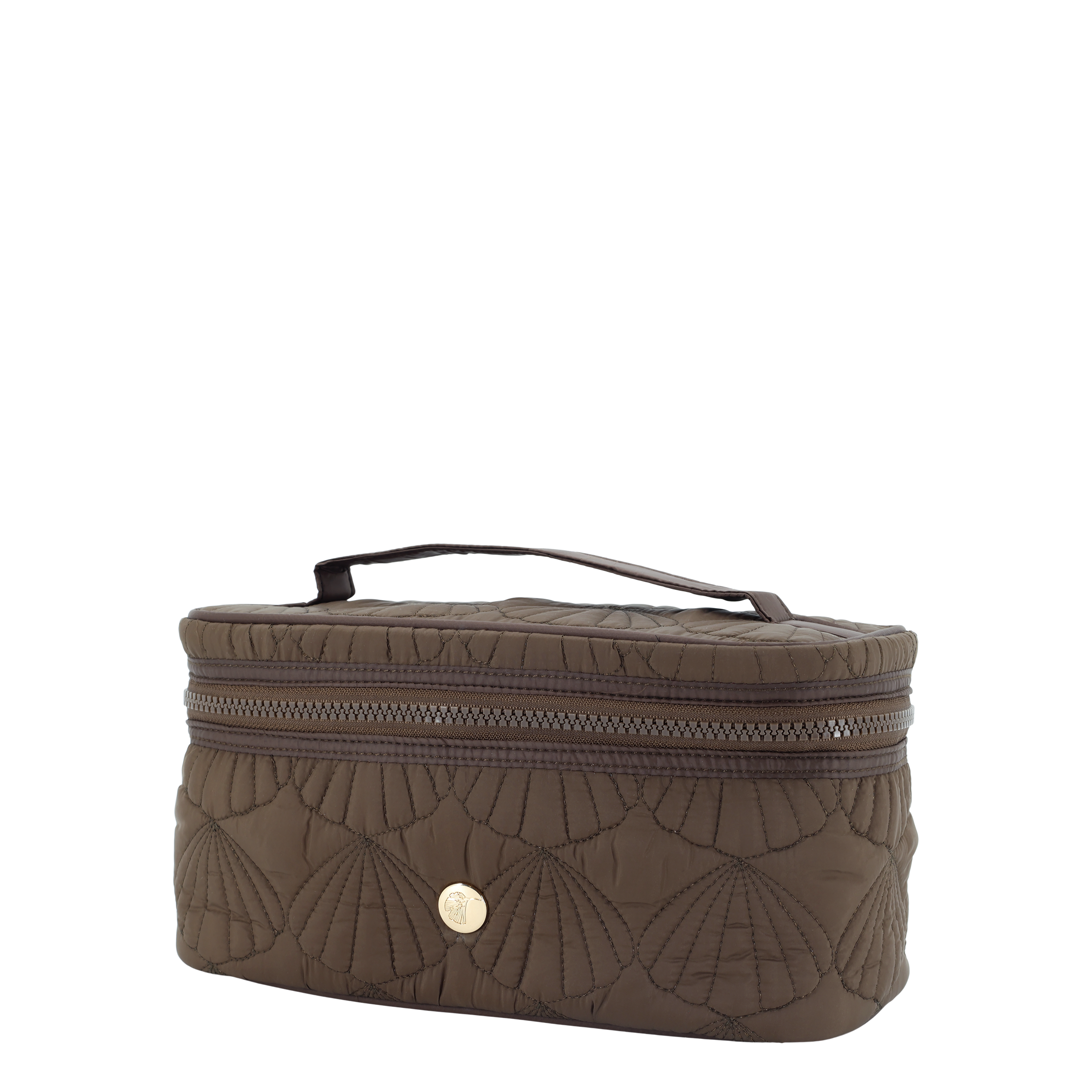Kulturtasche mit Muschelmuster, coffee, 24 cm