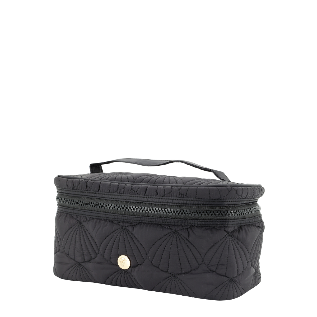 Kulturtasche mit Muschelmuster, schwarz, 24 cm lang