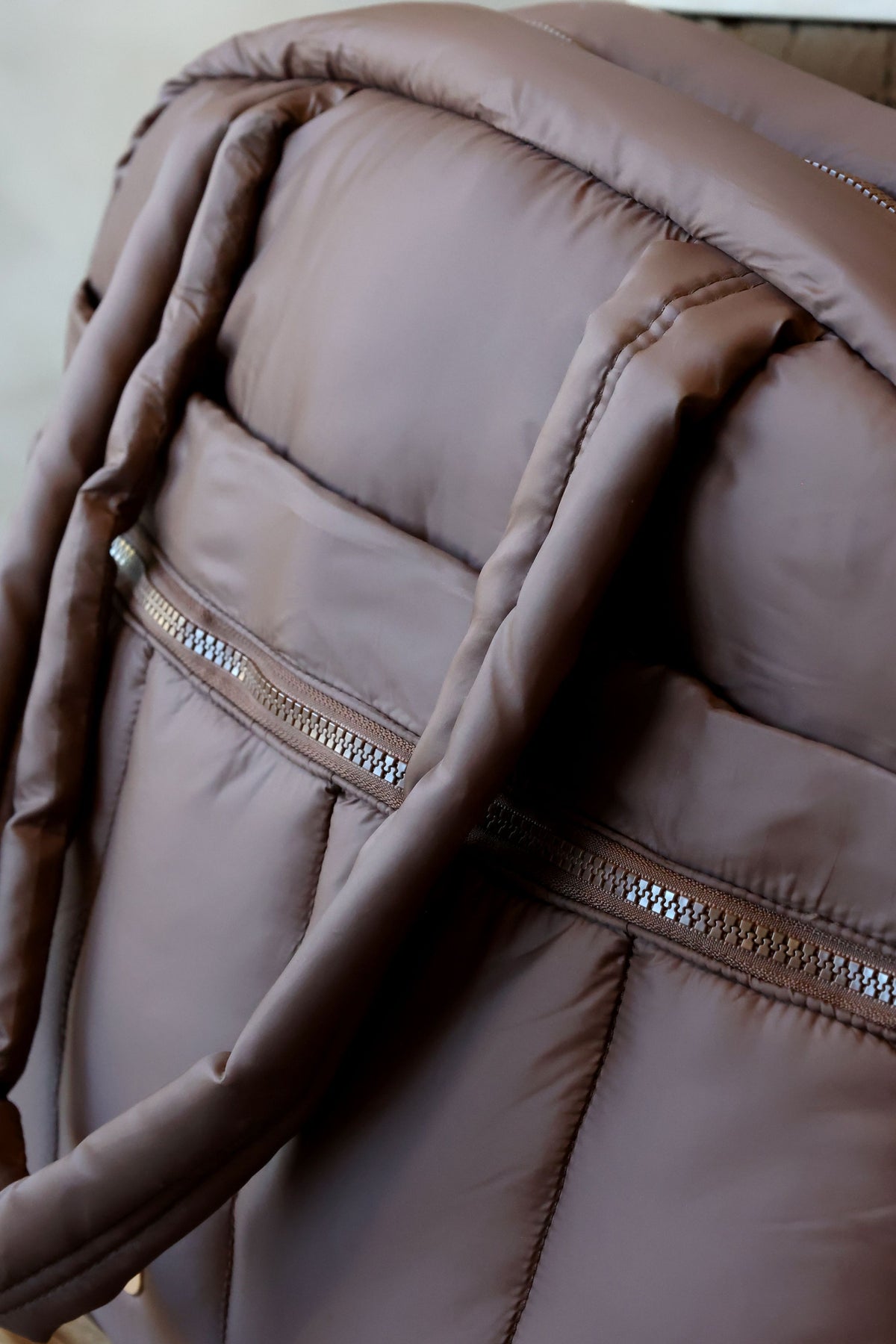 Shopper Tasche wattiert in Coffee