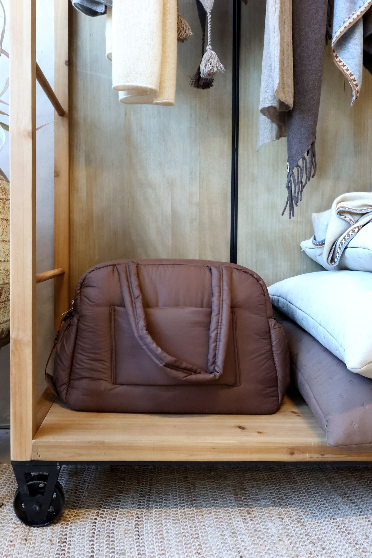 Shopper Tasche wattiert in Coffee