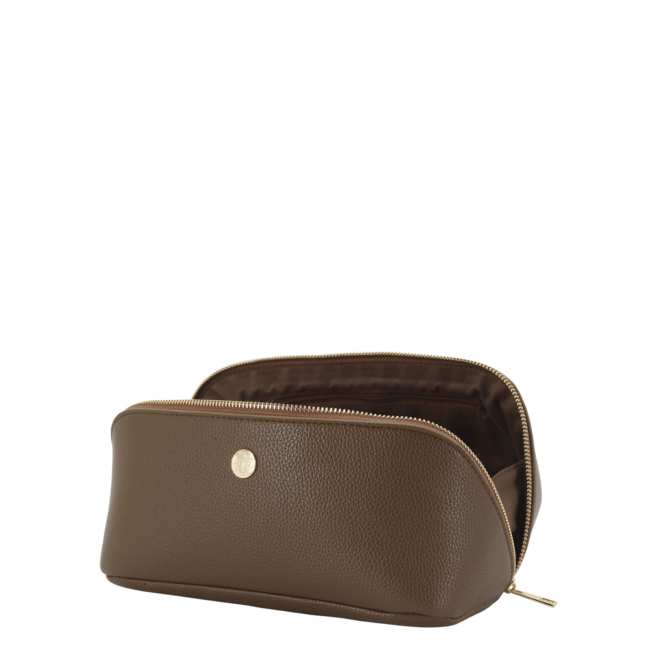 Kulturtasche coffee mit 2 Fächern und 4 Taschen