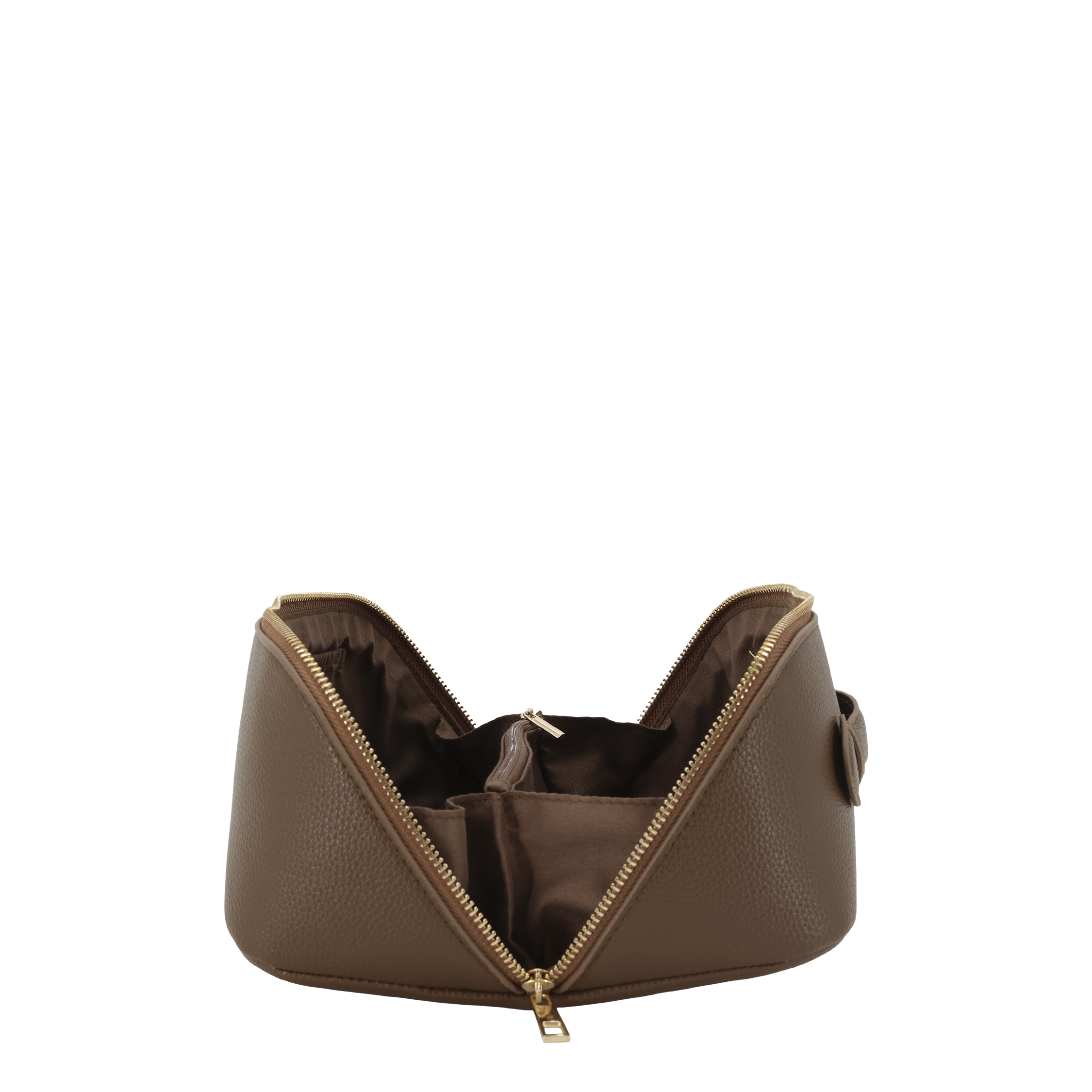 Kulturtasche coffee mit 2 Fächern und 4 Taschen