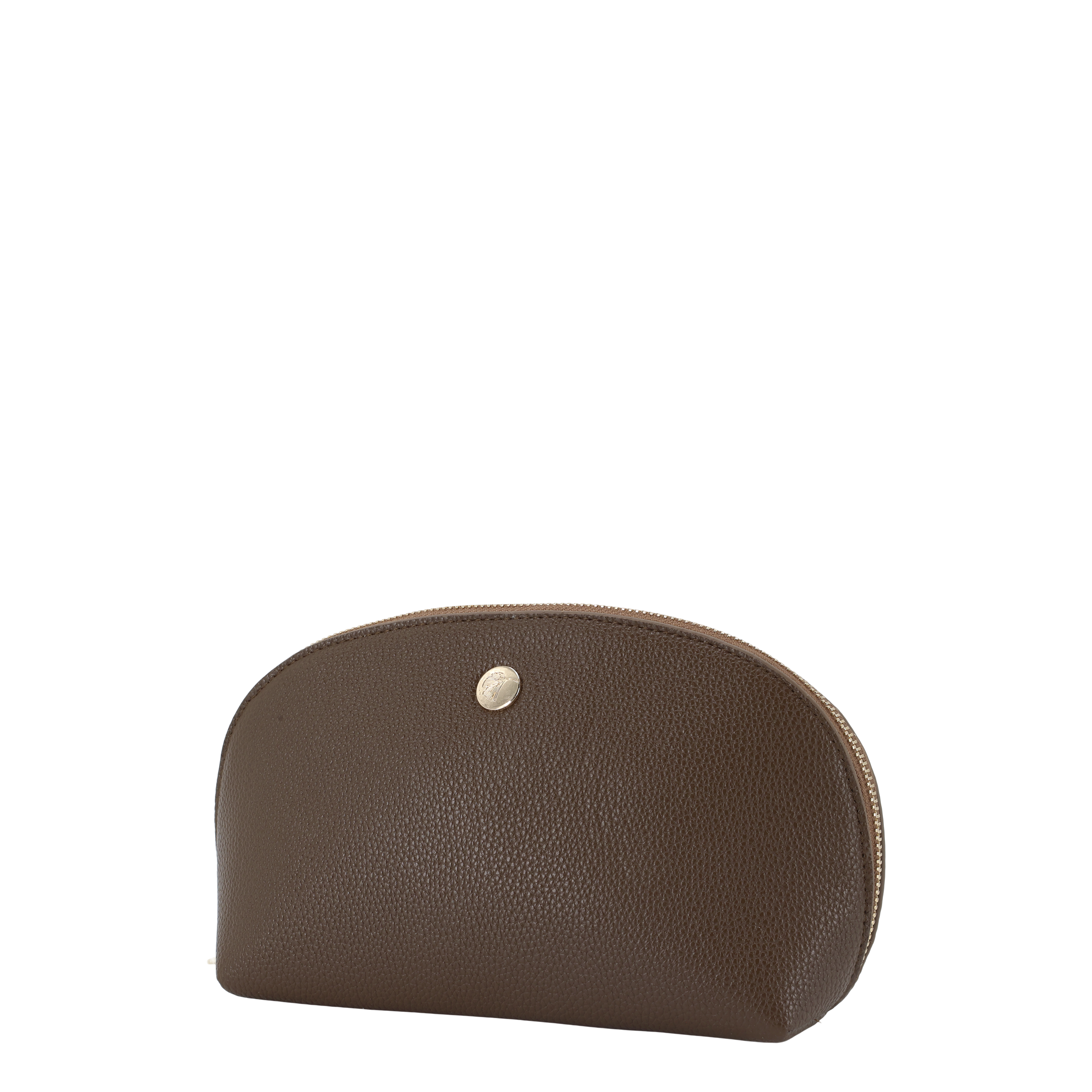 Kulturtasche coffee aus PU und Baumwolle, 20,5 cm lang