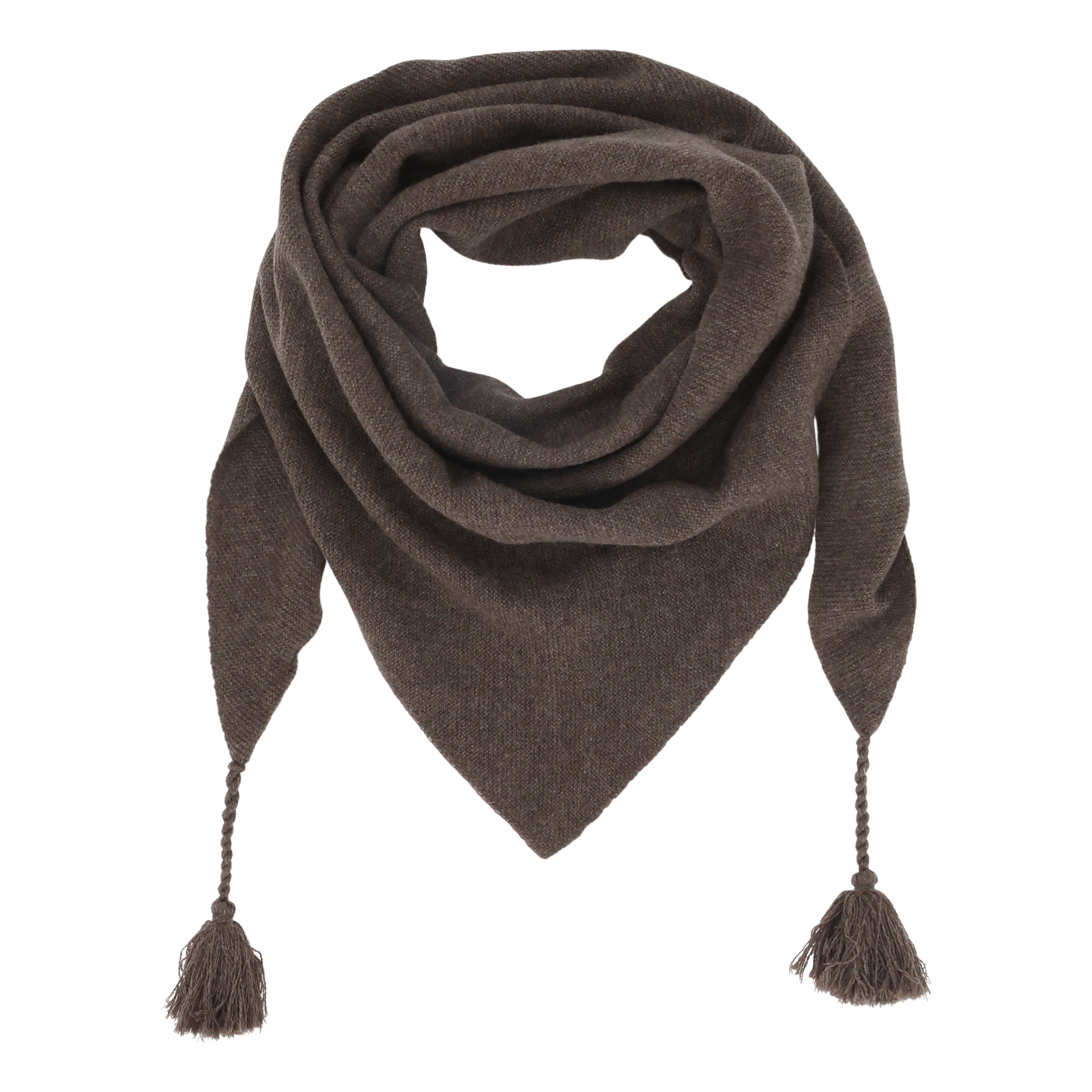 Scarf in cashmere w. tassels L140/W60 cm coffee