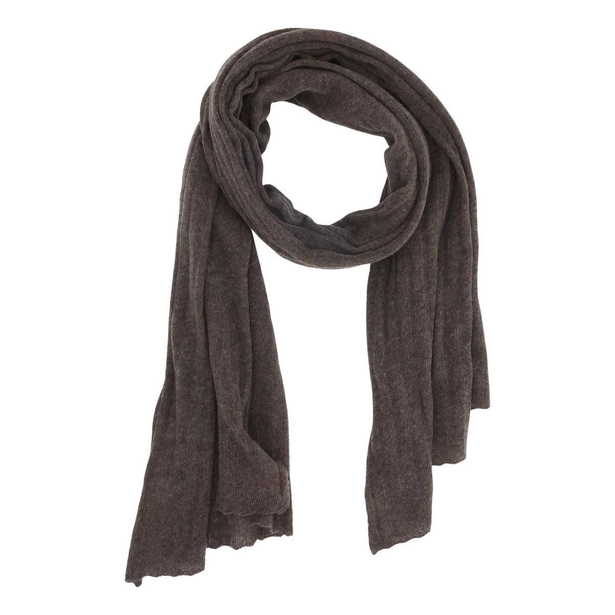 Schal aus Kashmir im Zopfmuster, 160 cm lang, coffee