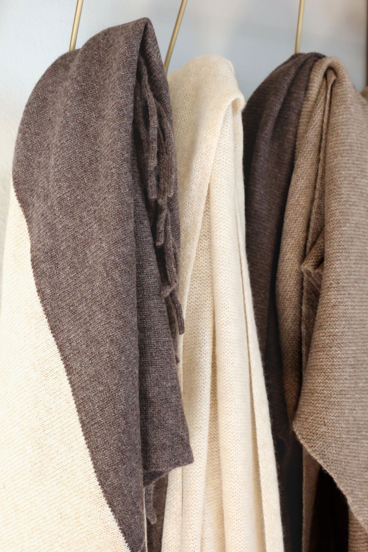 Kashmir Schal in Creme, 180 cm lang