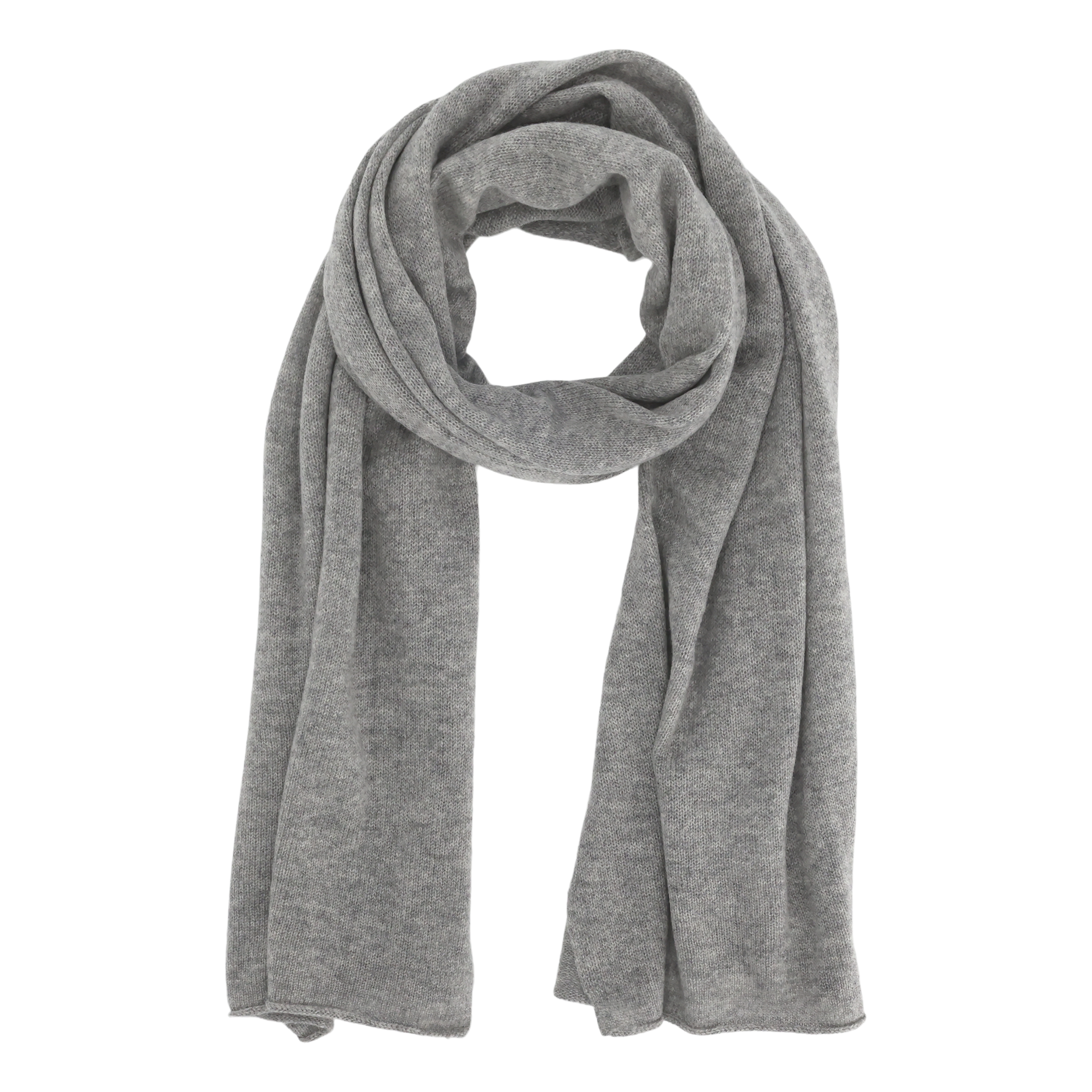 Schal aus Kashmir in Französisch Grau, 180 cm lang