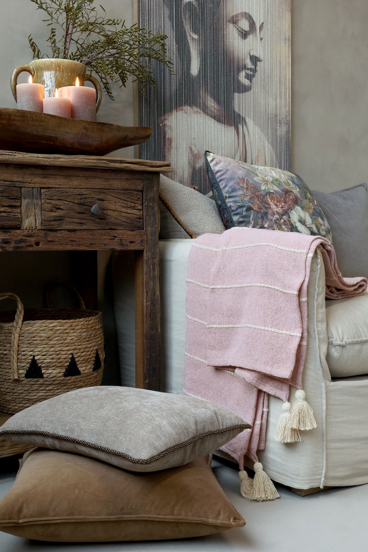 Plaid Decke Aix Baumwolle rosa 130x150 cm