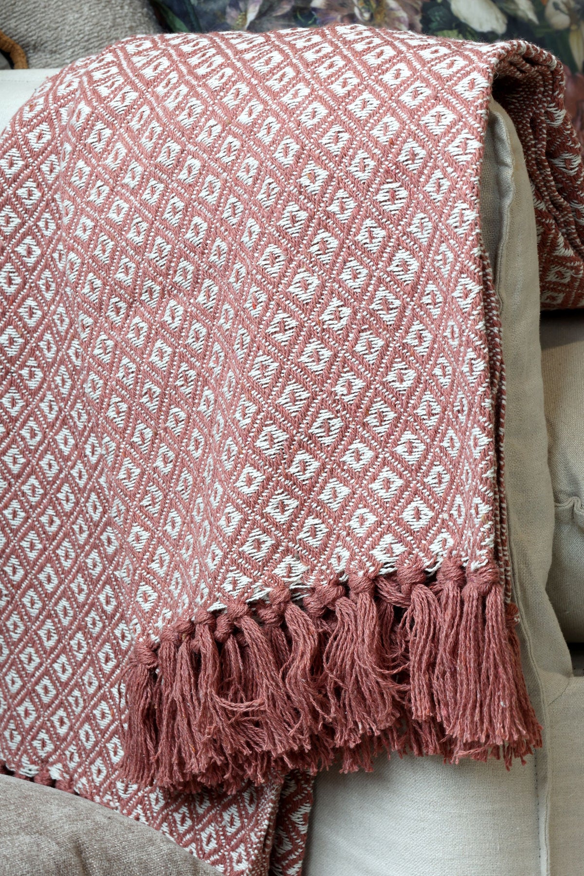 Aix Plaid, 150x130 cm, Clay und Creme