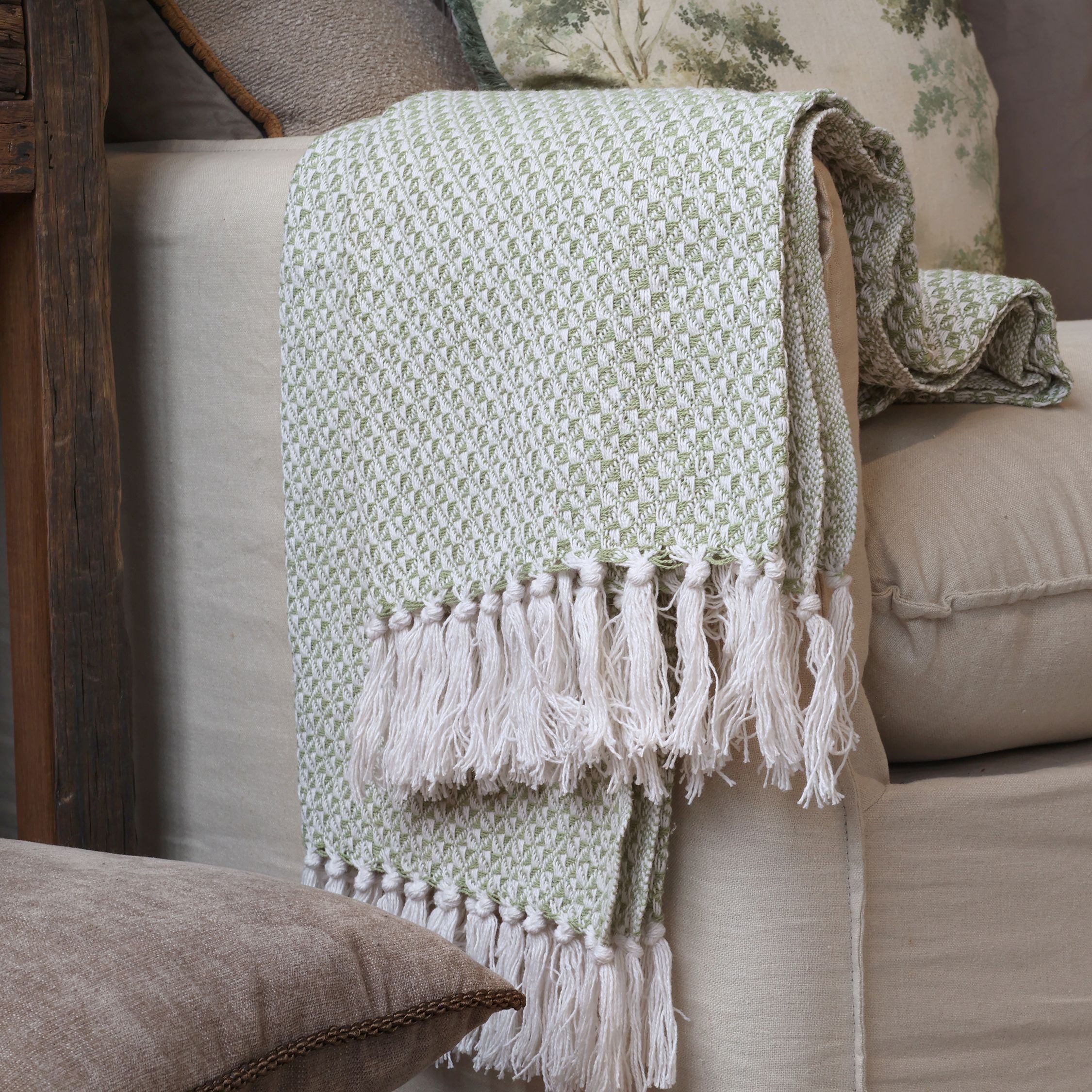 Baumwoll-Plaid Aix in Grau, 150 x 130 cm