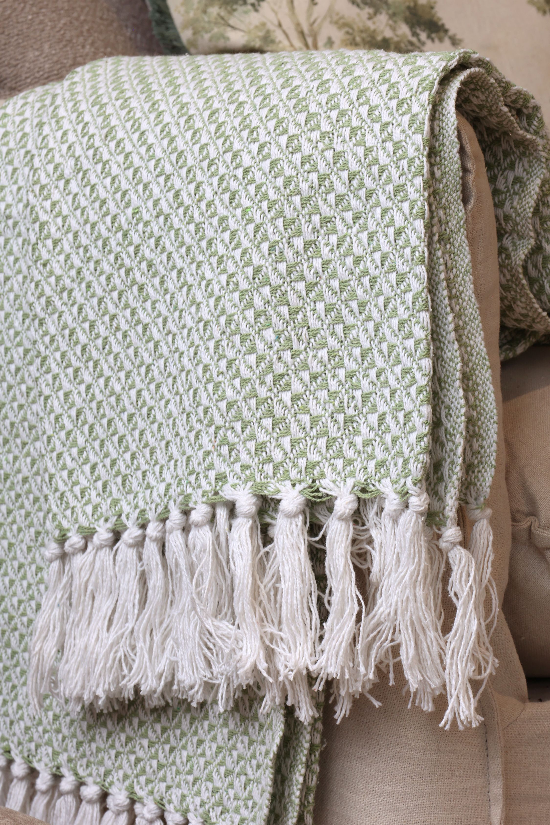 Baumwoll-Plaid Aix in Grau, 150 x 130 cm
