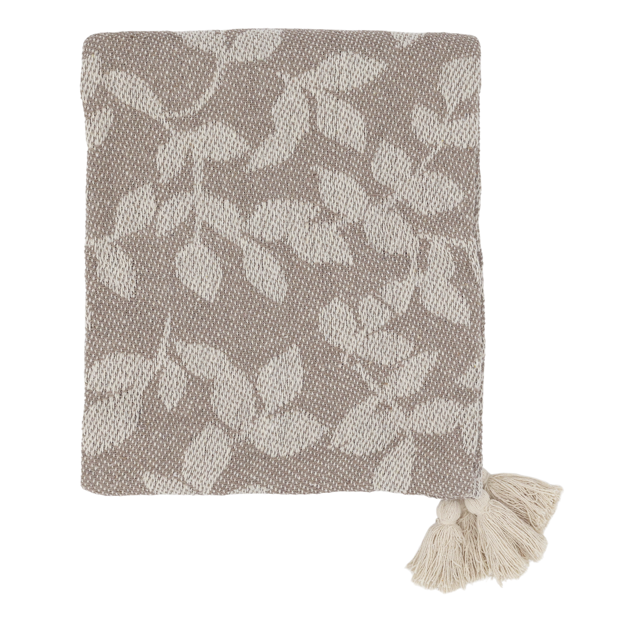 Plaid Decke Aix in Latte und Creme, 150x130 cm