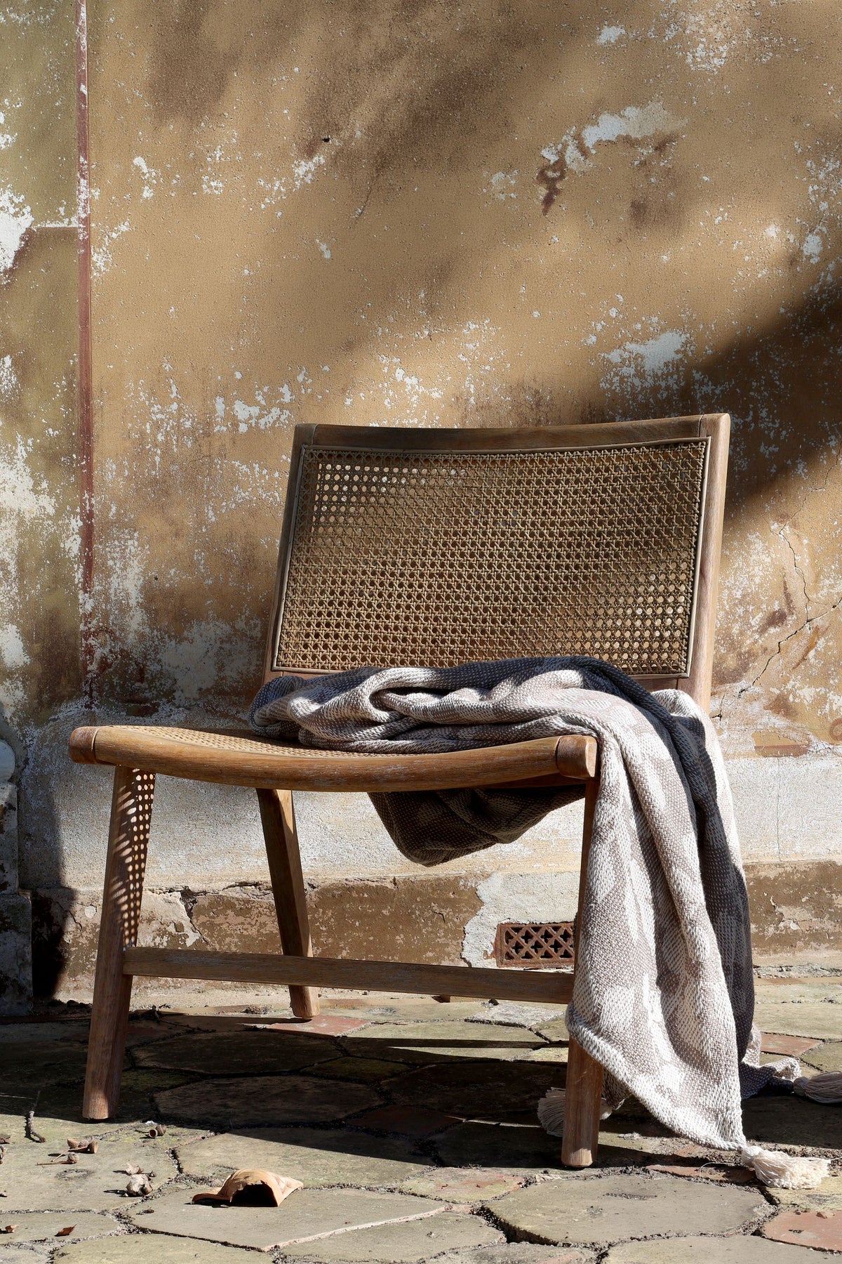 Plaid Decke Aix in Latte und Creme, 150x130 cm
