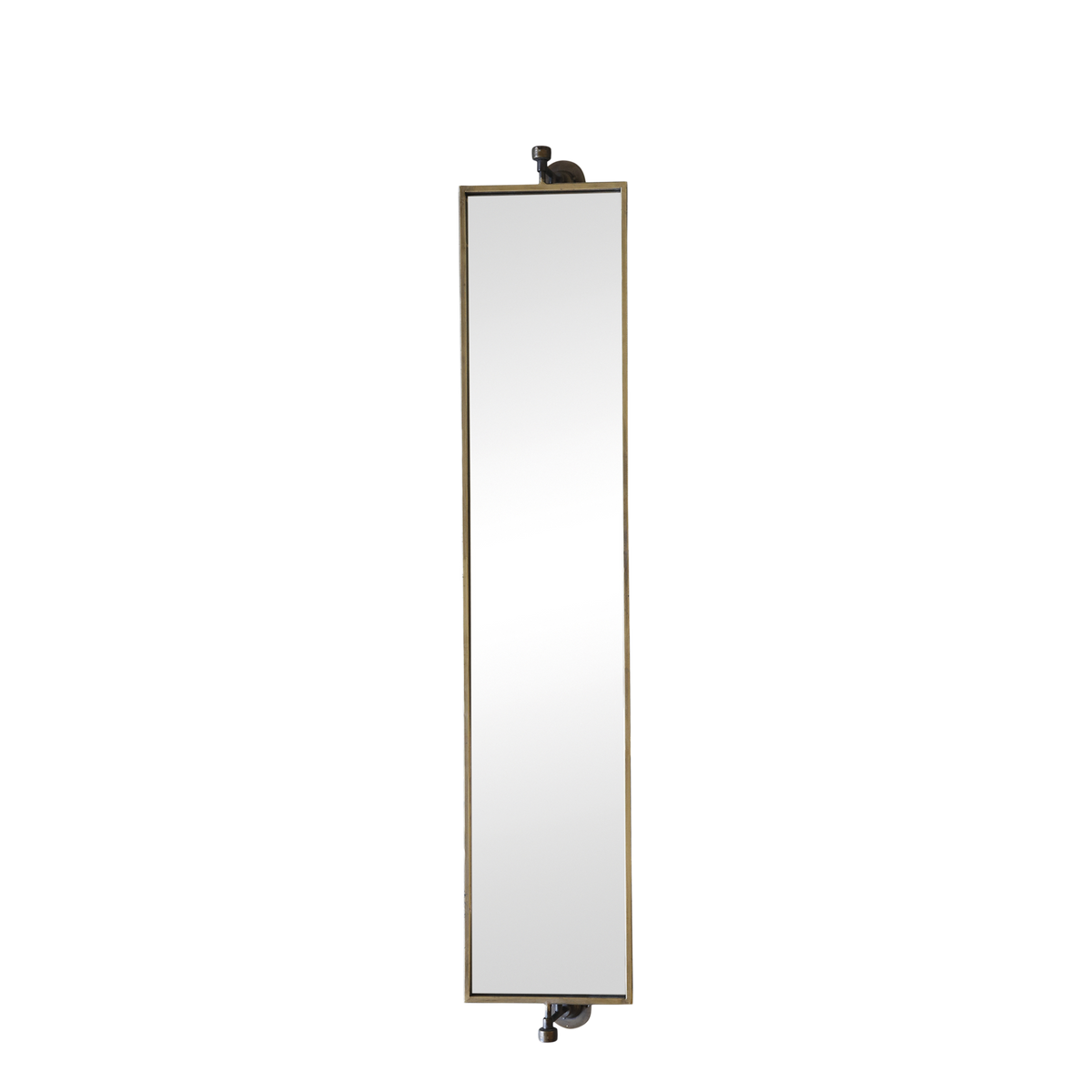 Drehbarer Wandspiegel aus Glas und Eisen, Antik-Messing