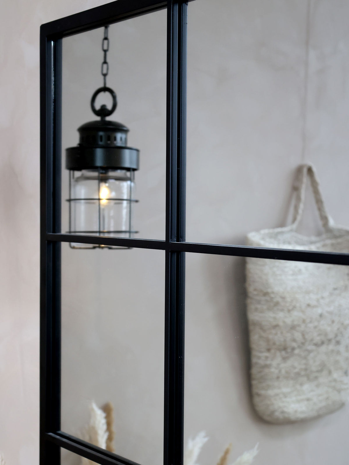 Factory Spiegel 180 cm hoch Antique Schwarz