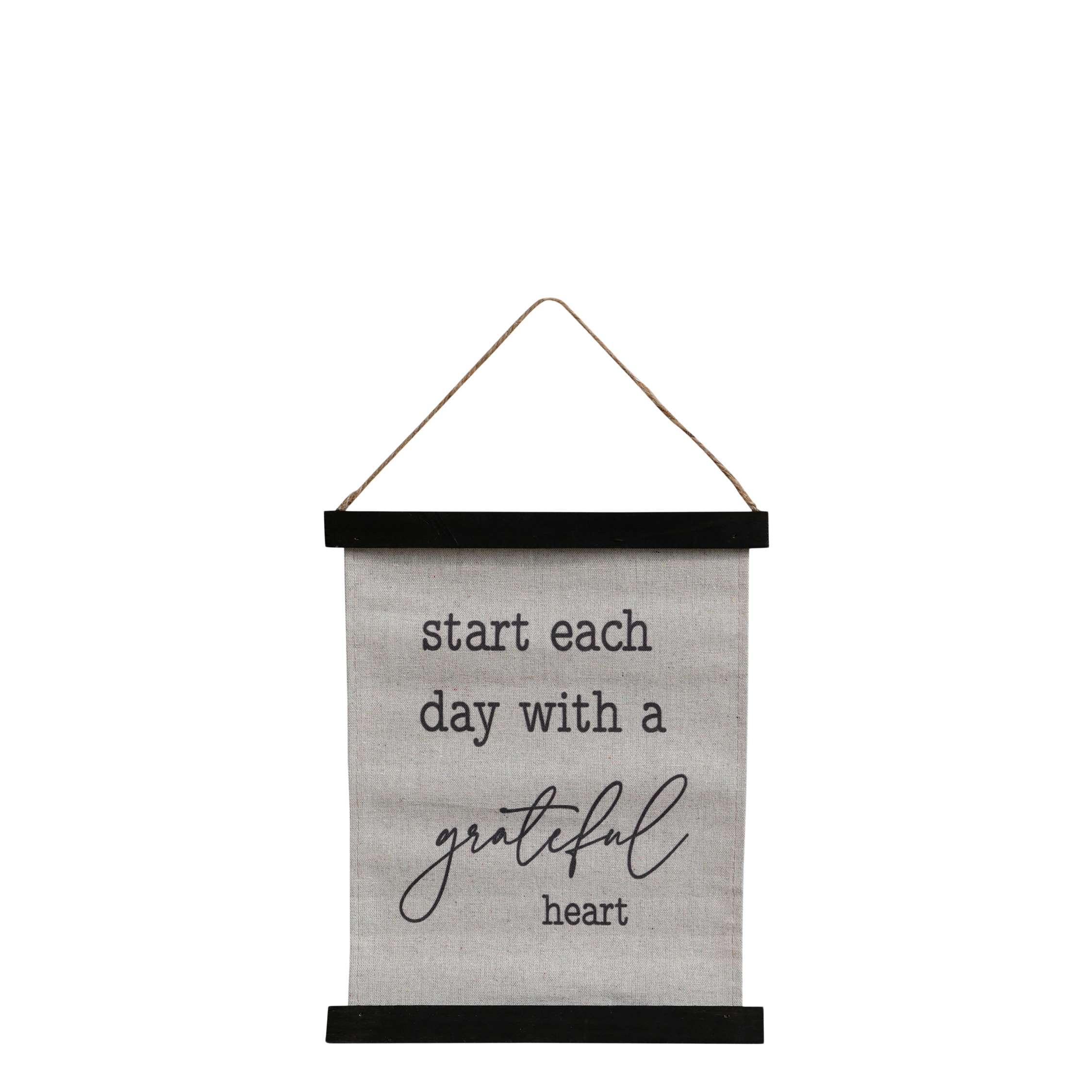 Canvas for hanging w. text H30/L22 cm antique black
