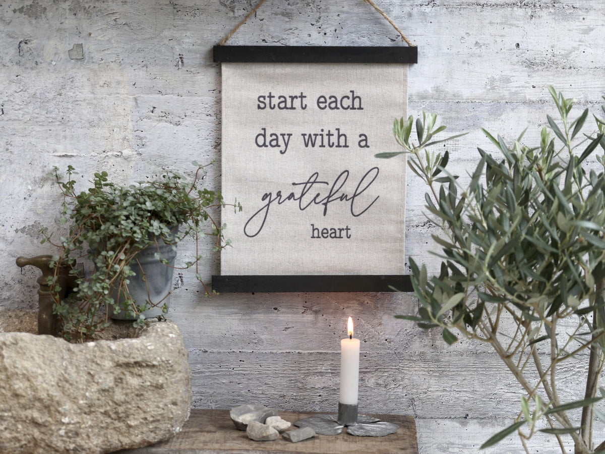 Leinwandbild mit Text, 30 cm hoch, 22 cm lang