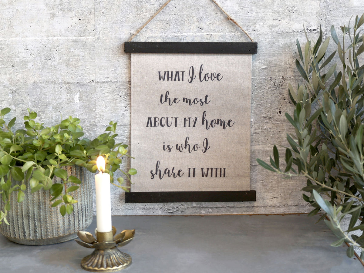 Leinwandbild mit Text, 29x24 cm, antique schwarz