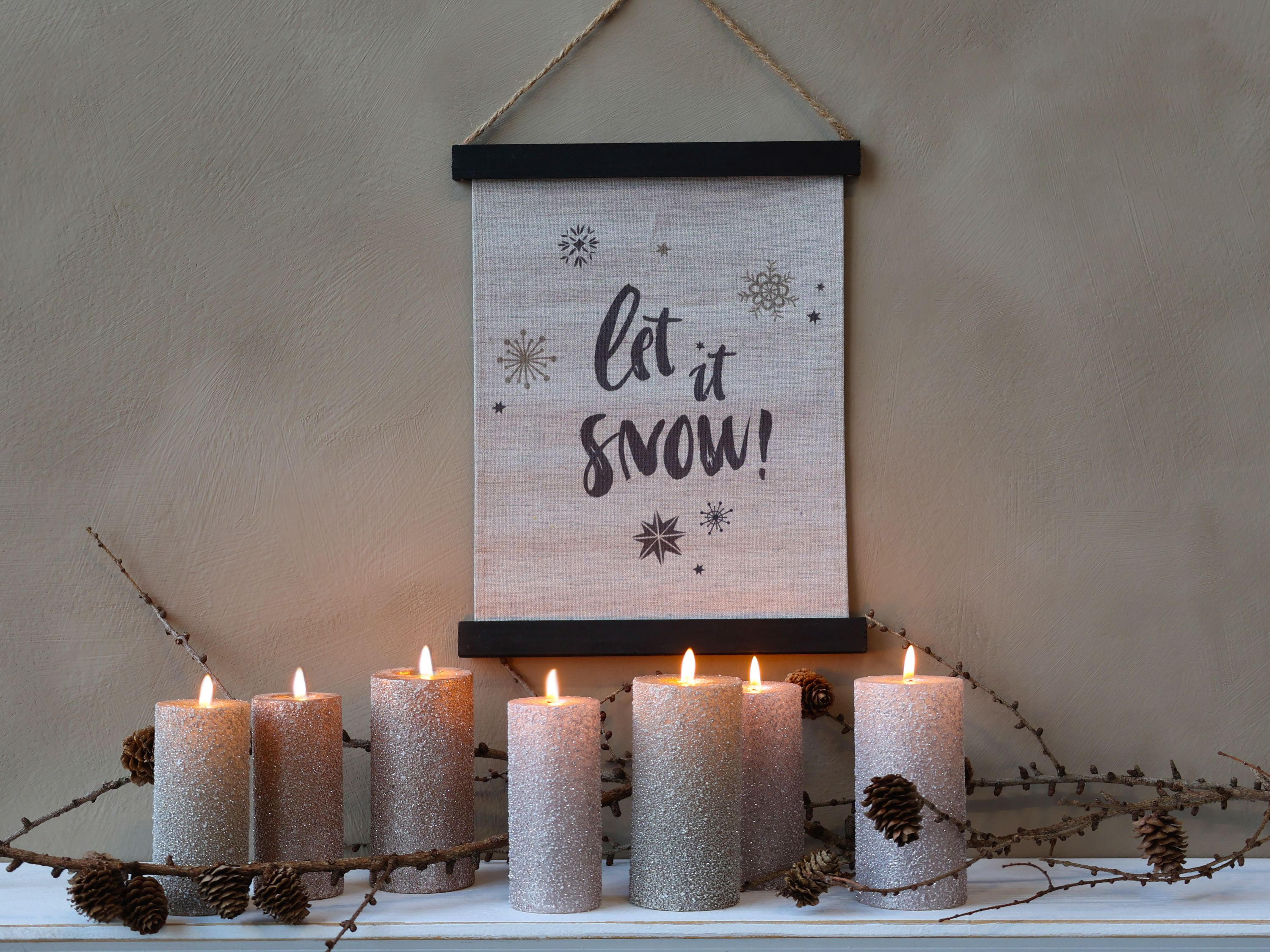 Leinwandbild mit Spruch, 24x29 cm, antique schwarz