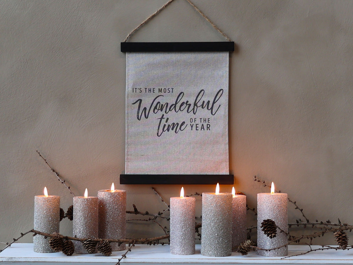 Leinwandbild mit Spruch, 29 cm hoch, antique schwarz