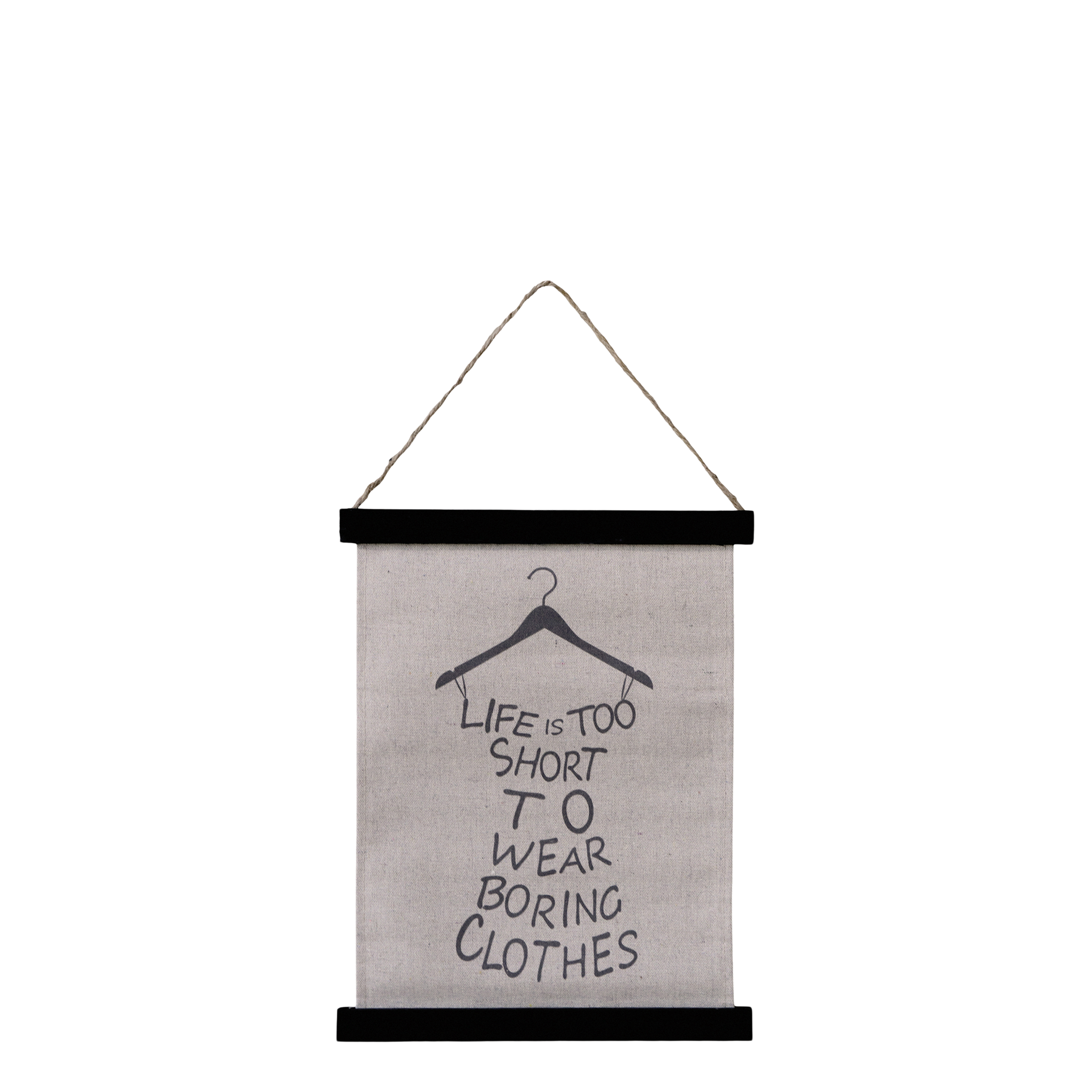 Leinwandbild mit Spruch, 29 cm hoch, antique schwarz