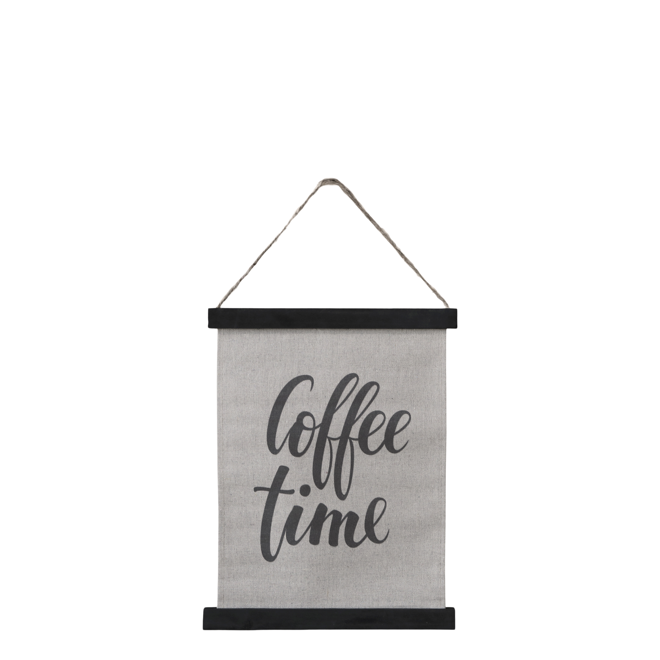 Canvas for hanging w. text H29/L24/W1 cm antique black