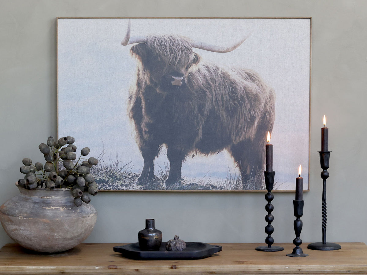 Bilderrahmen mit Stier und Naturrahmen 53x77 cm