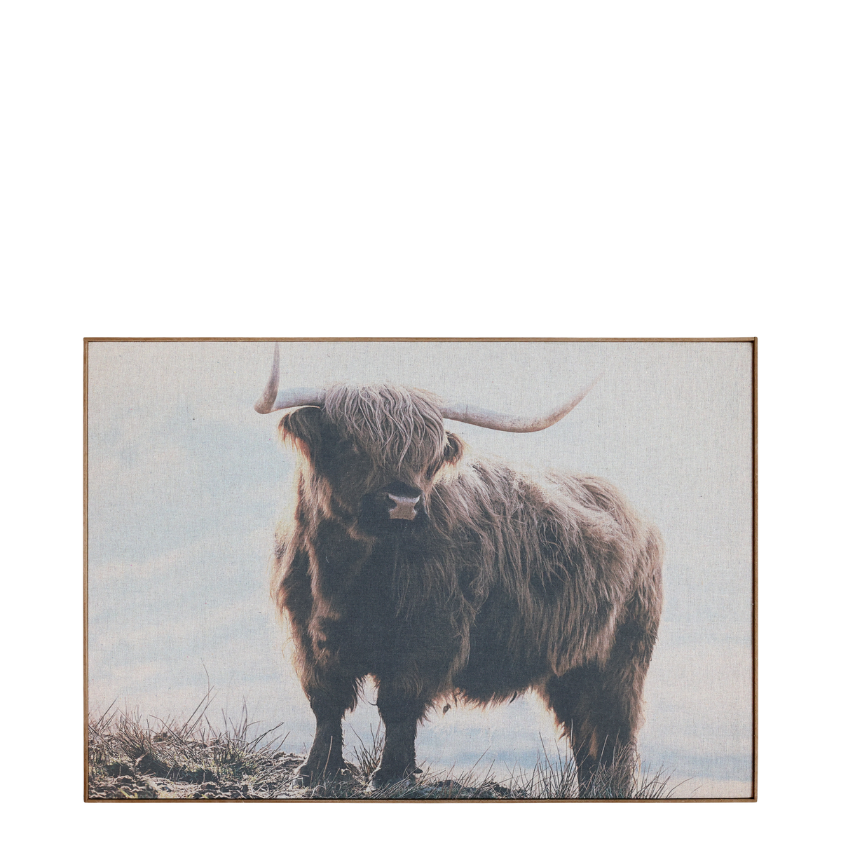Bilderrahmen mit Stier und Naturrahmen 53x77 cm