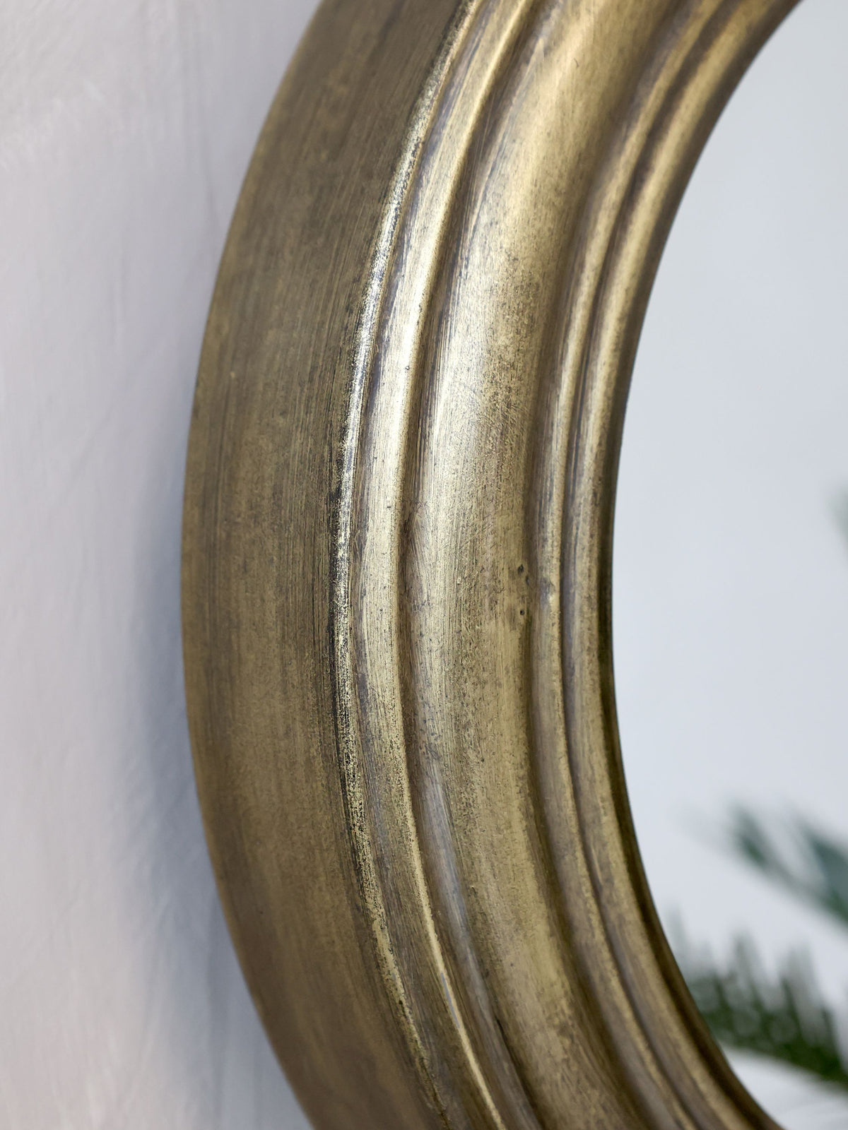 Spiegel antique messing 35 cm hoch