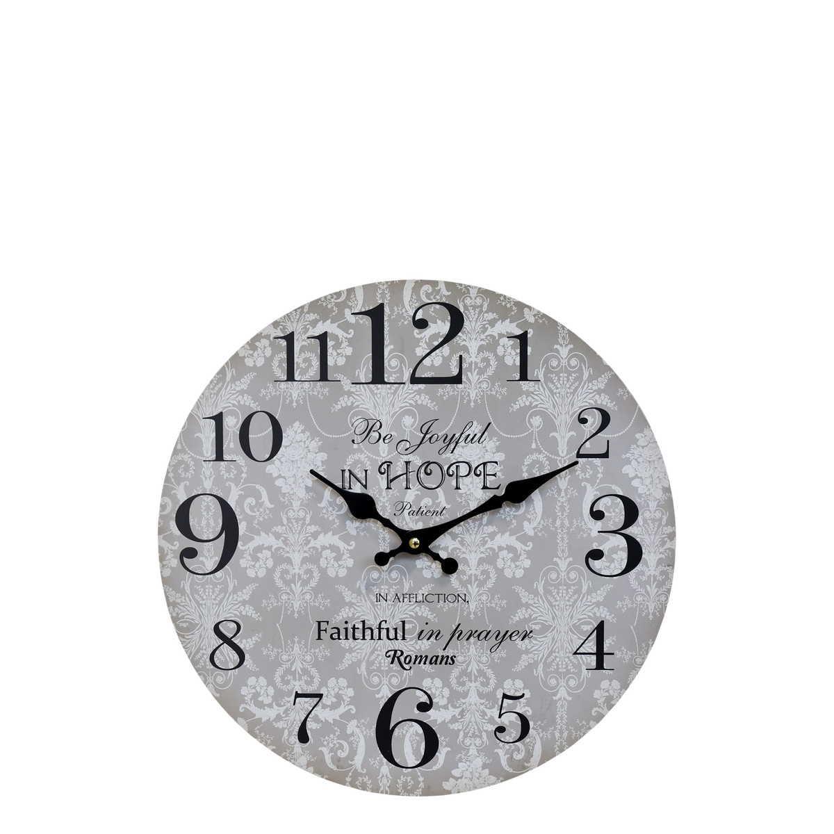 Wanduhr Holz 34 cm Französisch Grau