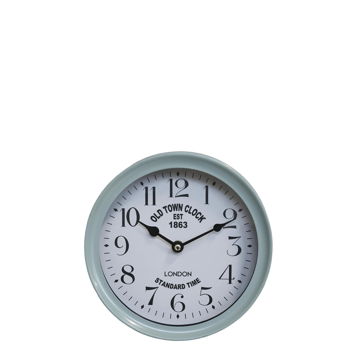 Wanduhr aus Eisen und Glas, 22,5 cm Durchmesser