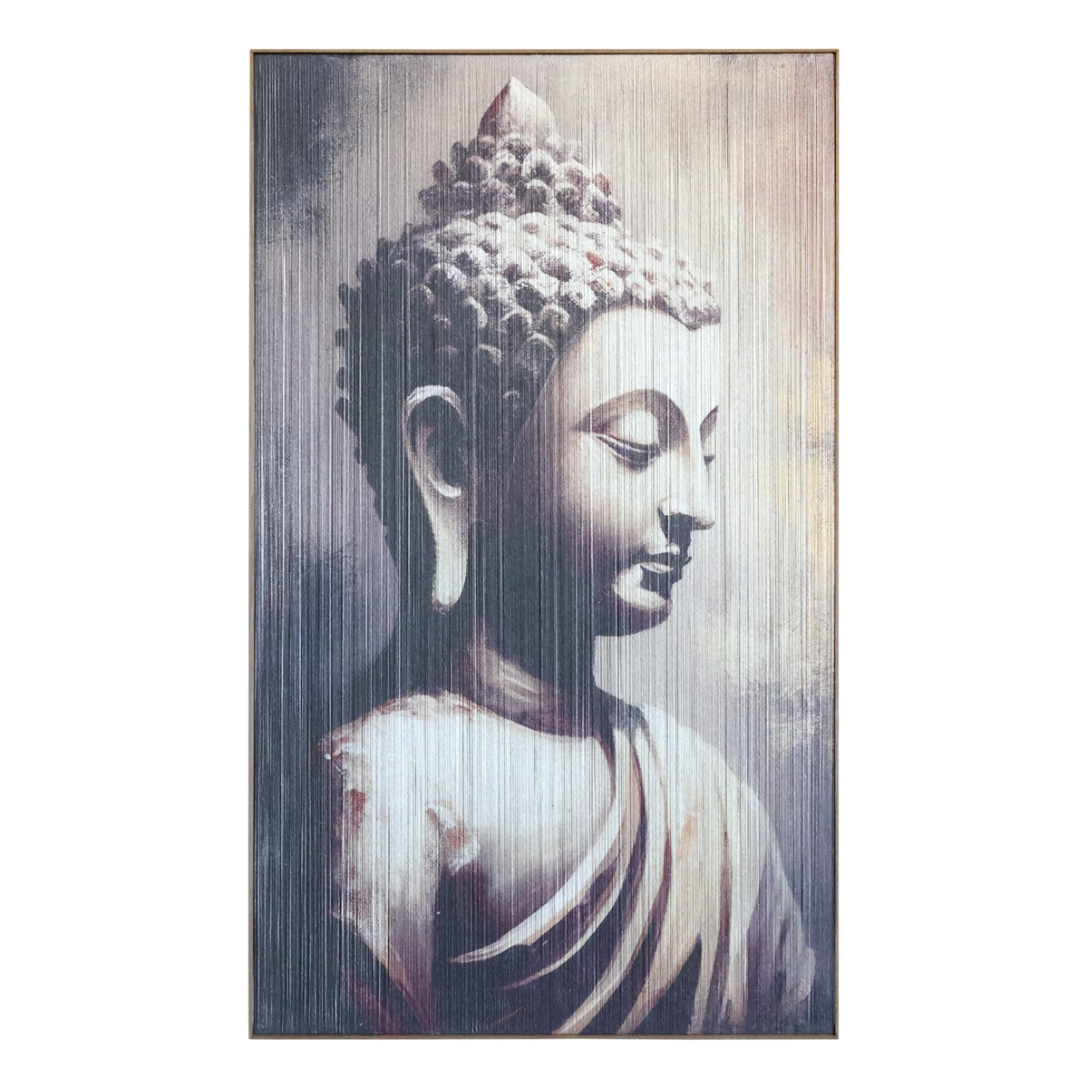 Bilderrahmen mit Buddha-Motiv, Naturrahmen 70x120 cm