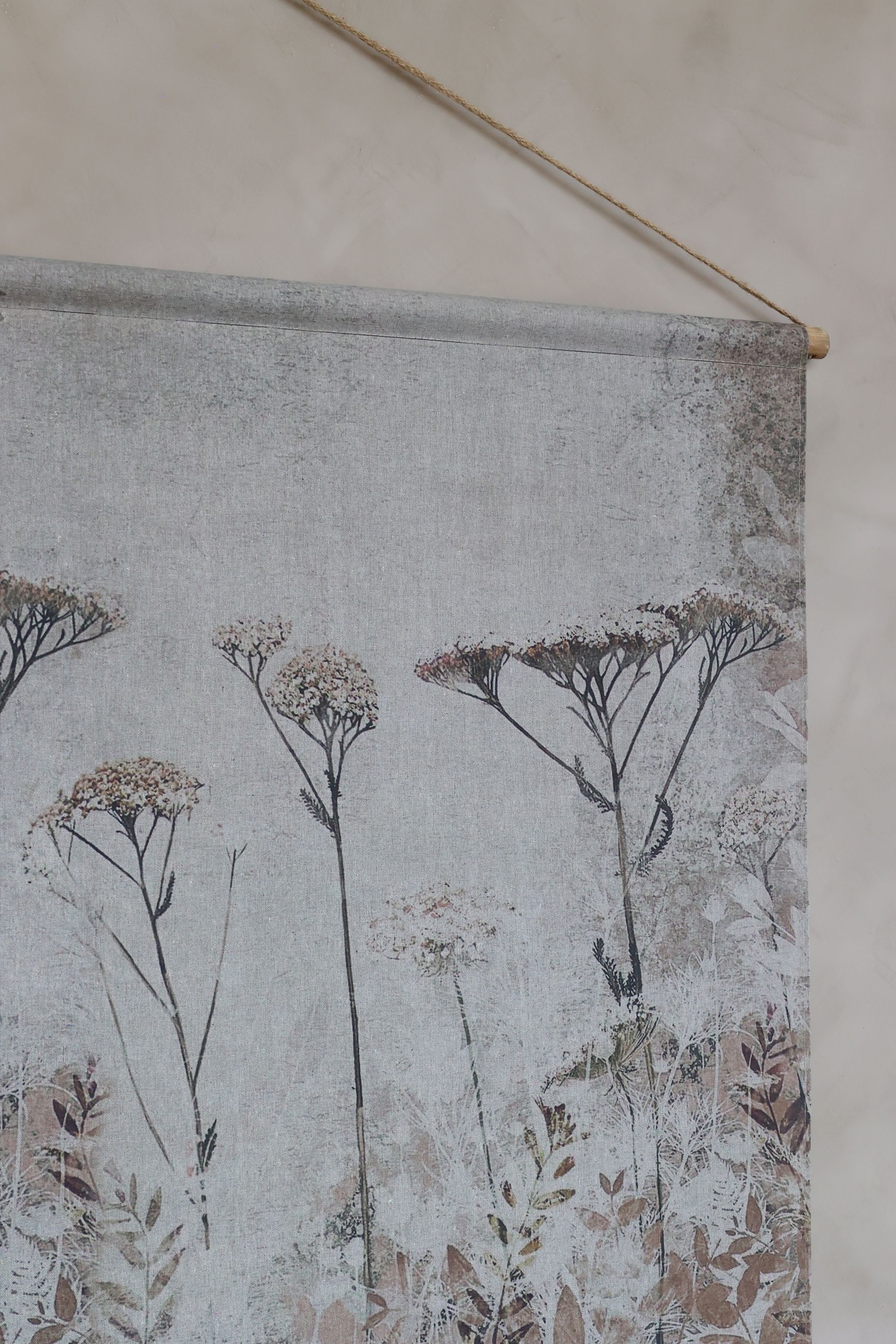 Leinwandbild mit getrockneten Blumen, 90x120 cm