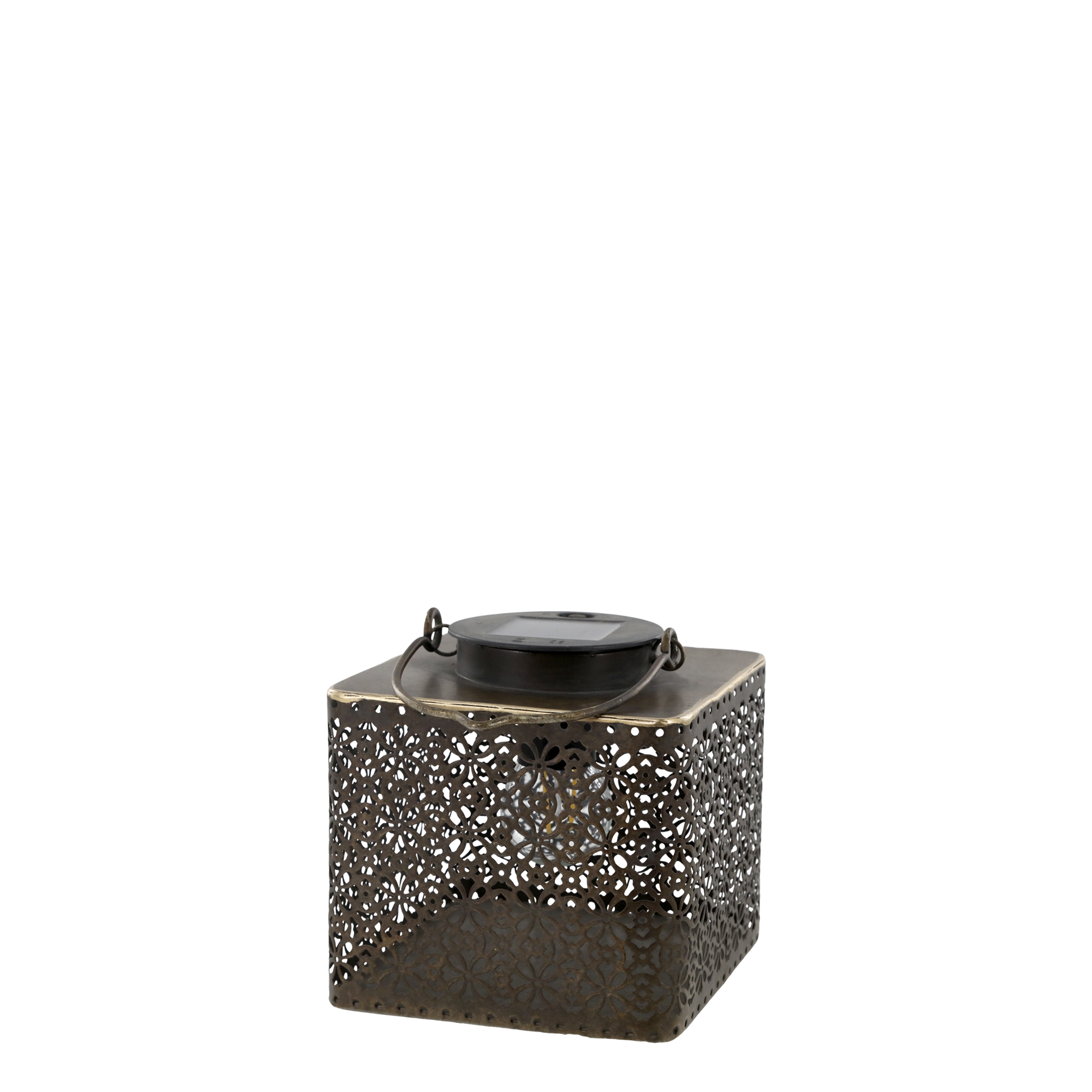 Solar Lantern LED bulb H14/L14/W14 cm antique brass