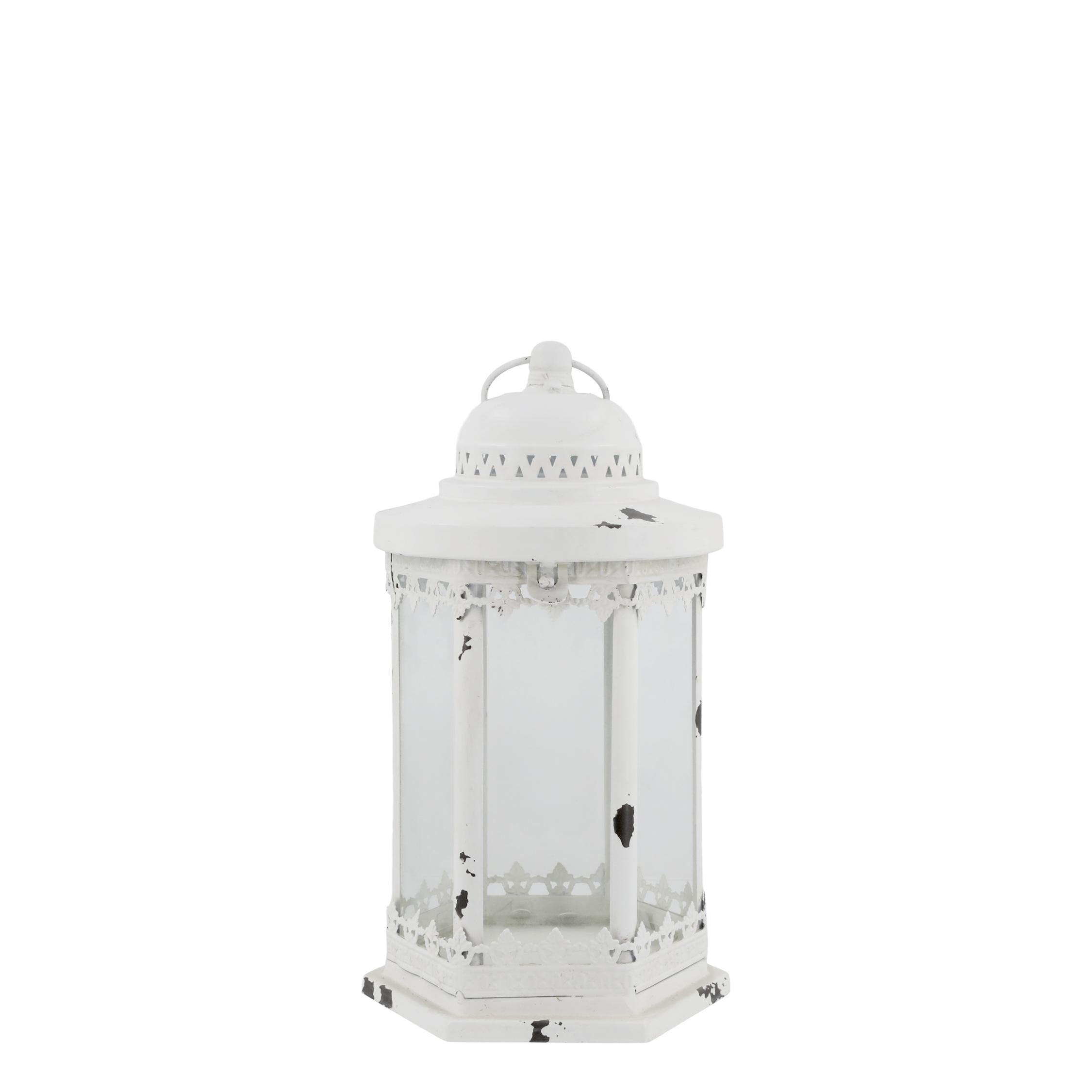 Lantern w. lace edge H32/D17.5 cm antique cream