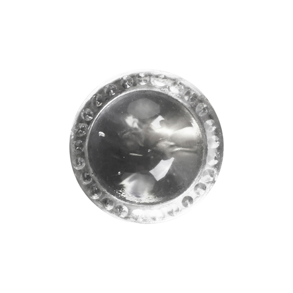 Griff aus Glas mit Perlkante, 4 cm Durchmesser