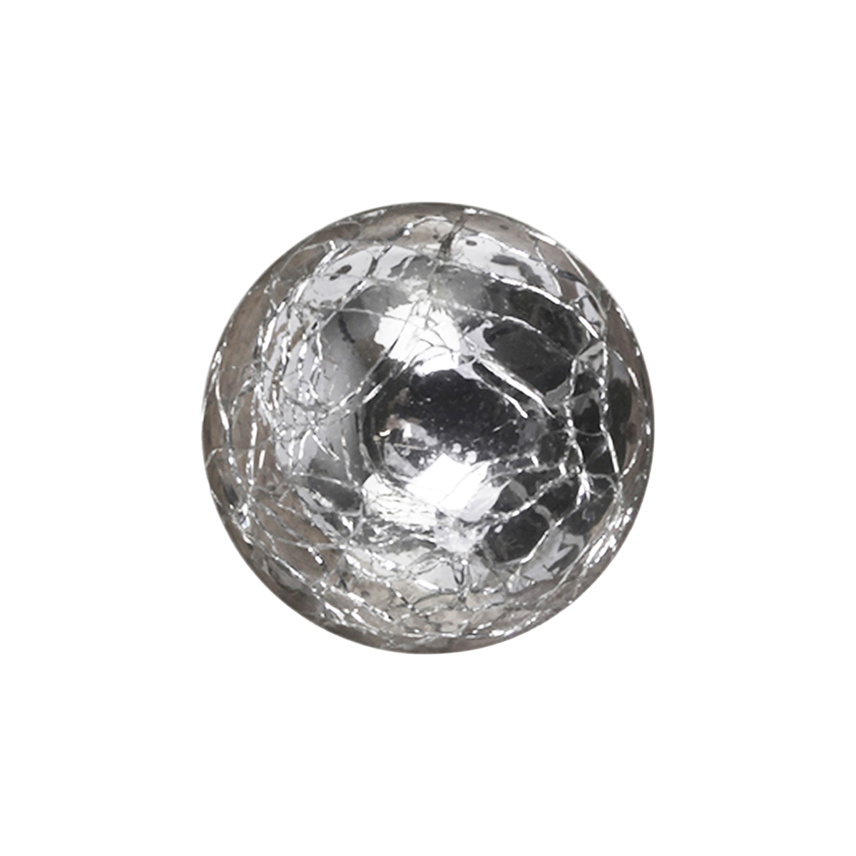 Krakelierter Griff aus Glas und Eisen, Silber, 3 cm