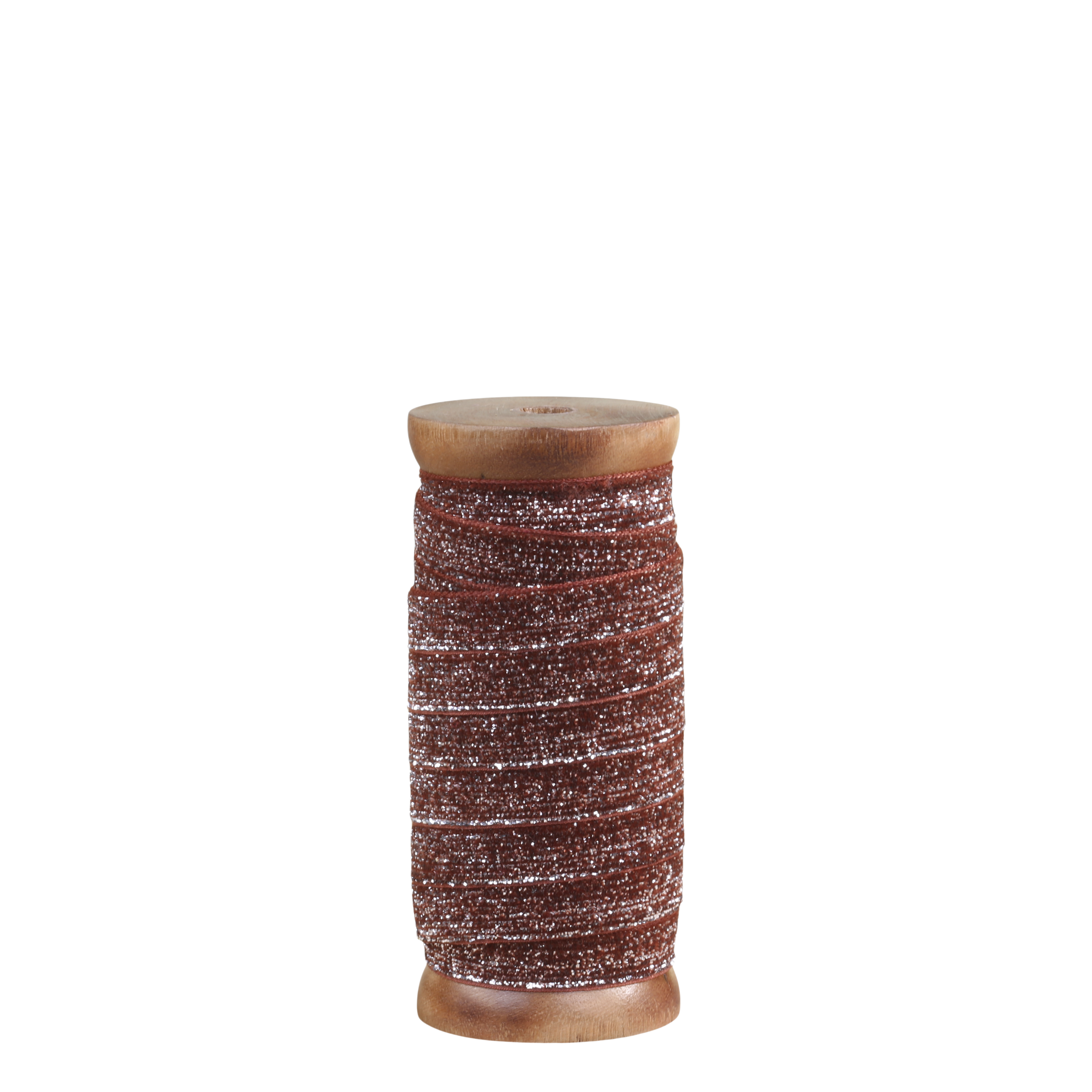 Velour Ribbon w. glitter L5 m/W 12 mm light chocolate