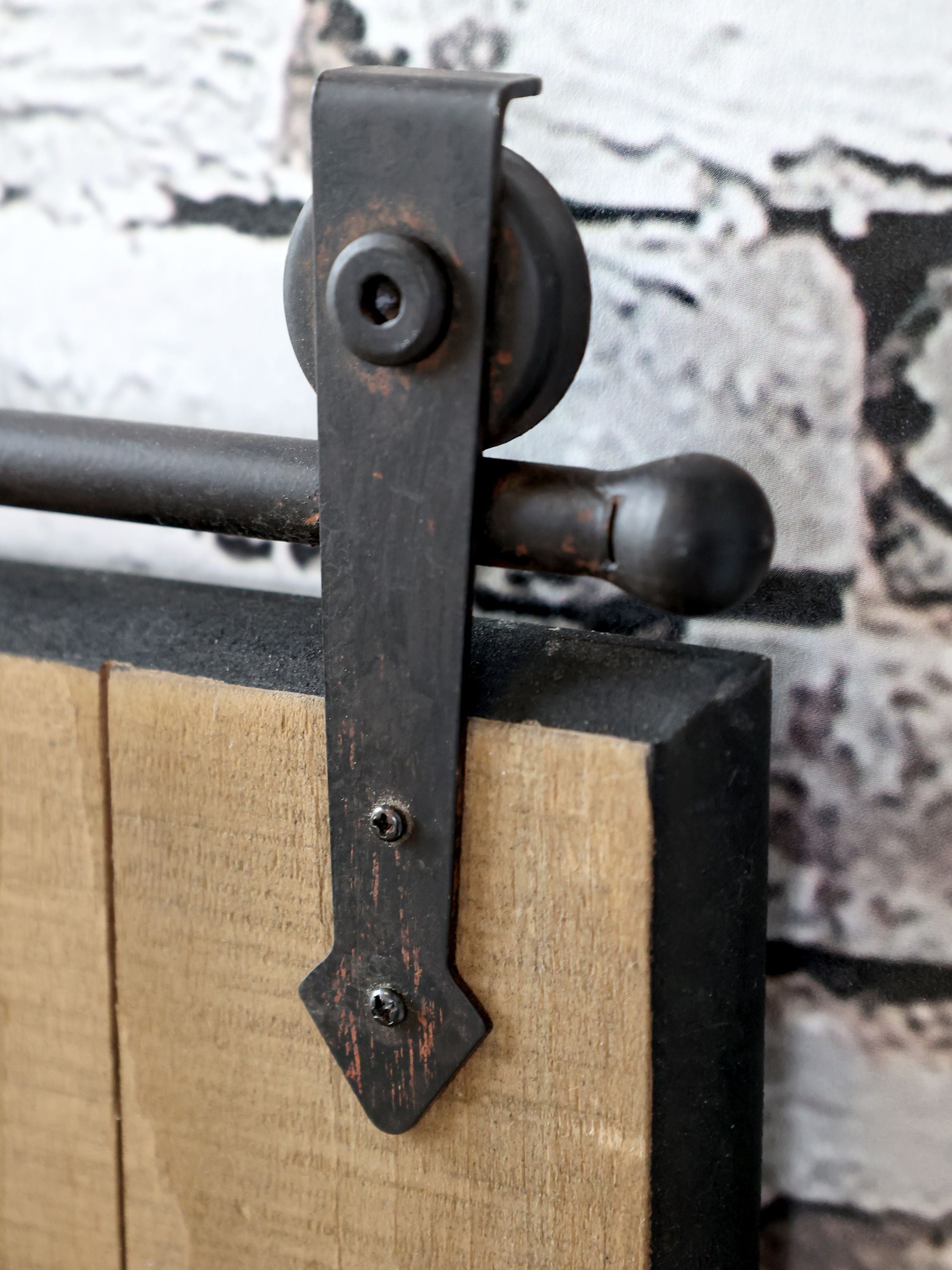 Schild Kitchen aus Tannenholz und Eisen, 38 cm lang