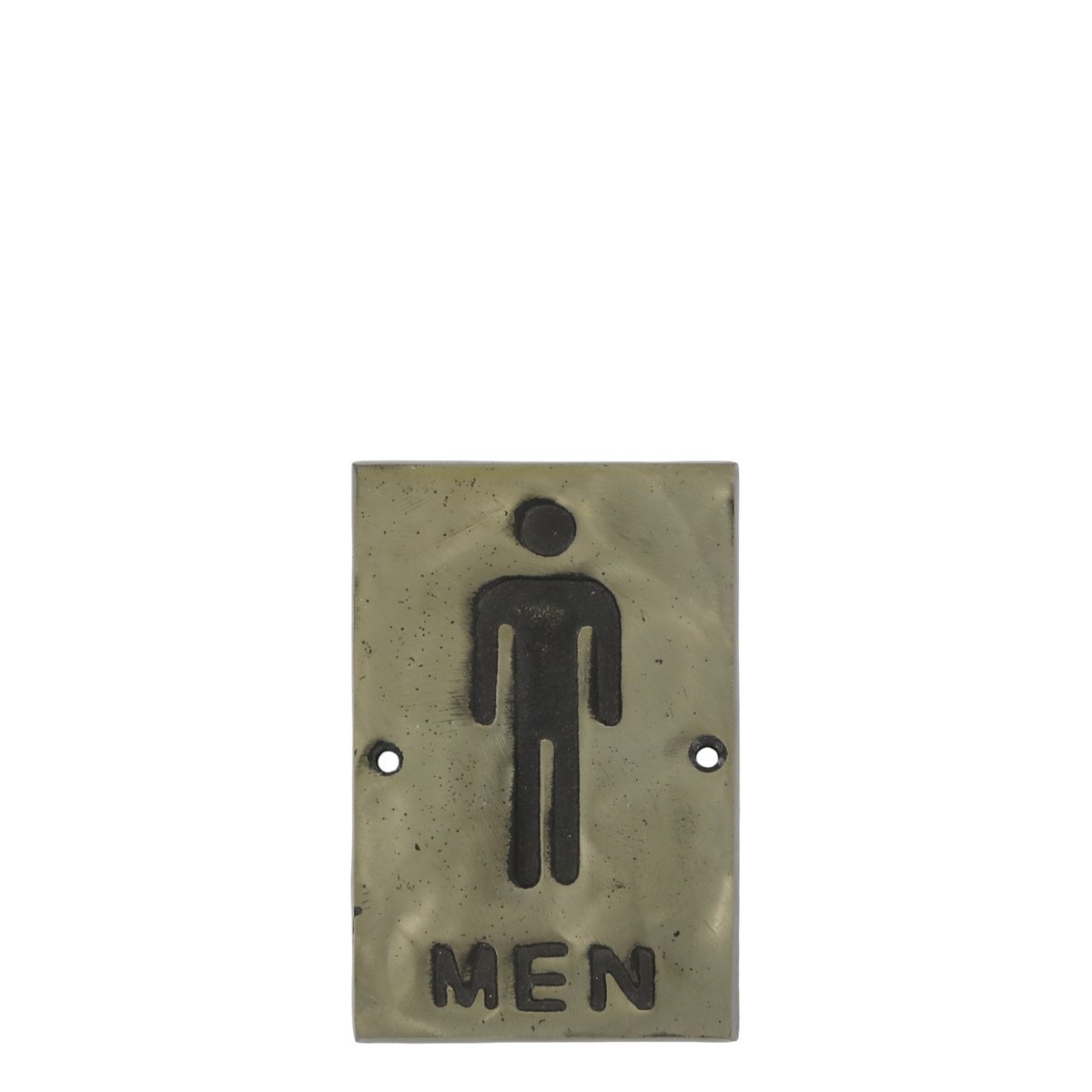 Schild Men aus Eisen – Antique Messing, 14 cm hoch