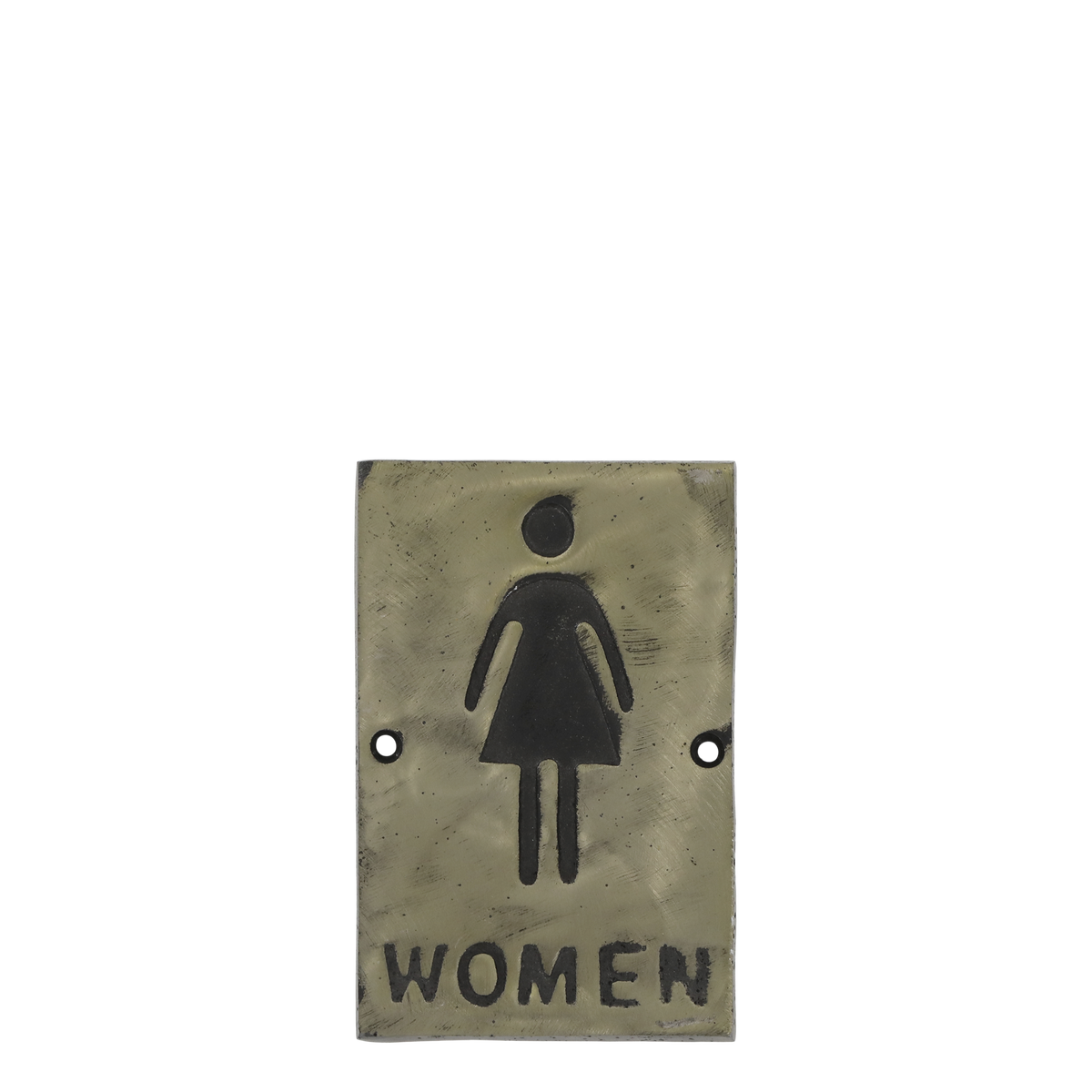 Schild Women aus Eisen in Antique Messing – 14 cm hoch