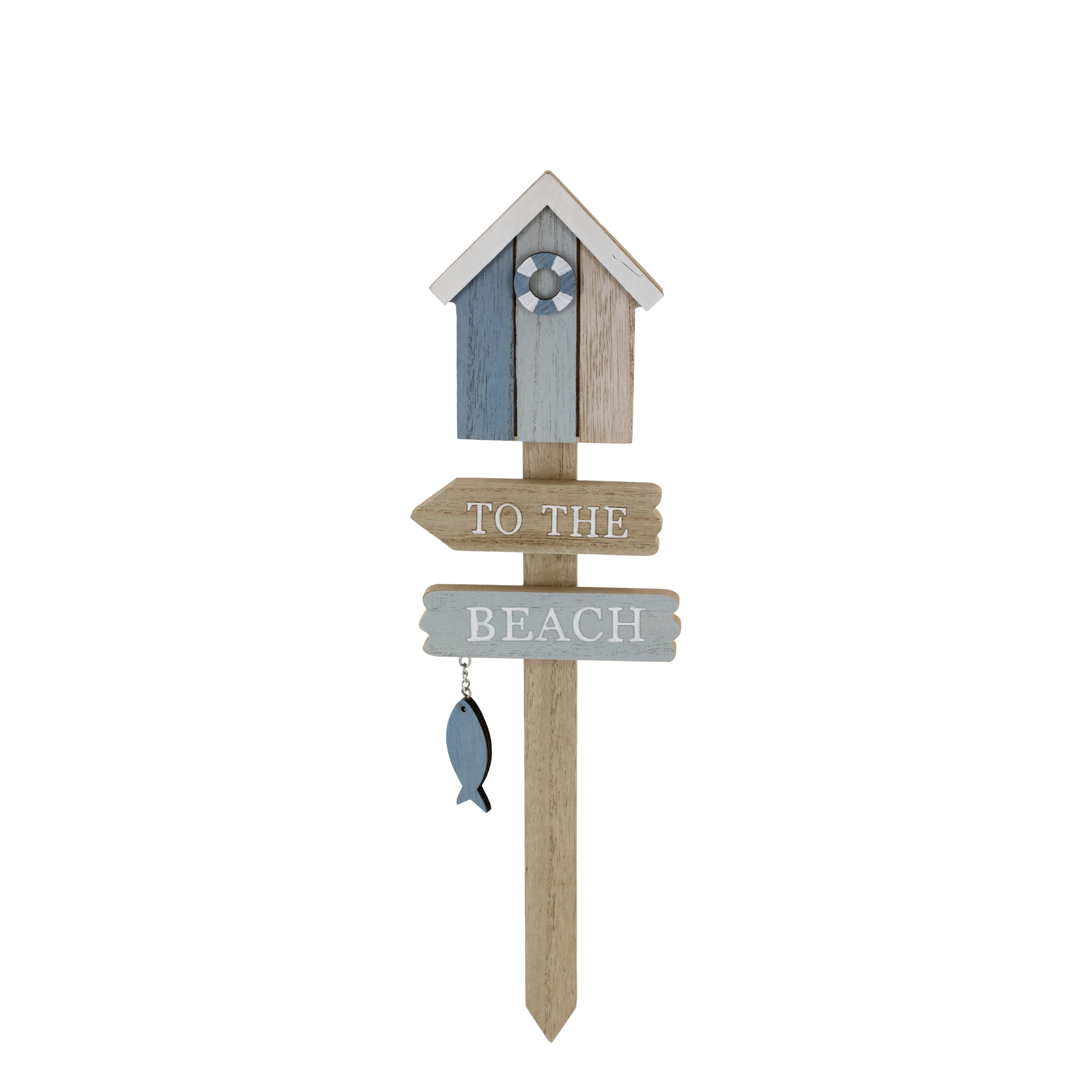 Schild To the Beach aus Holz, 40 cm hoch, ocean