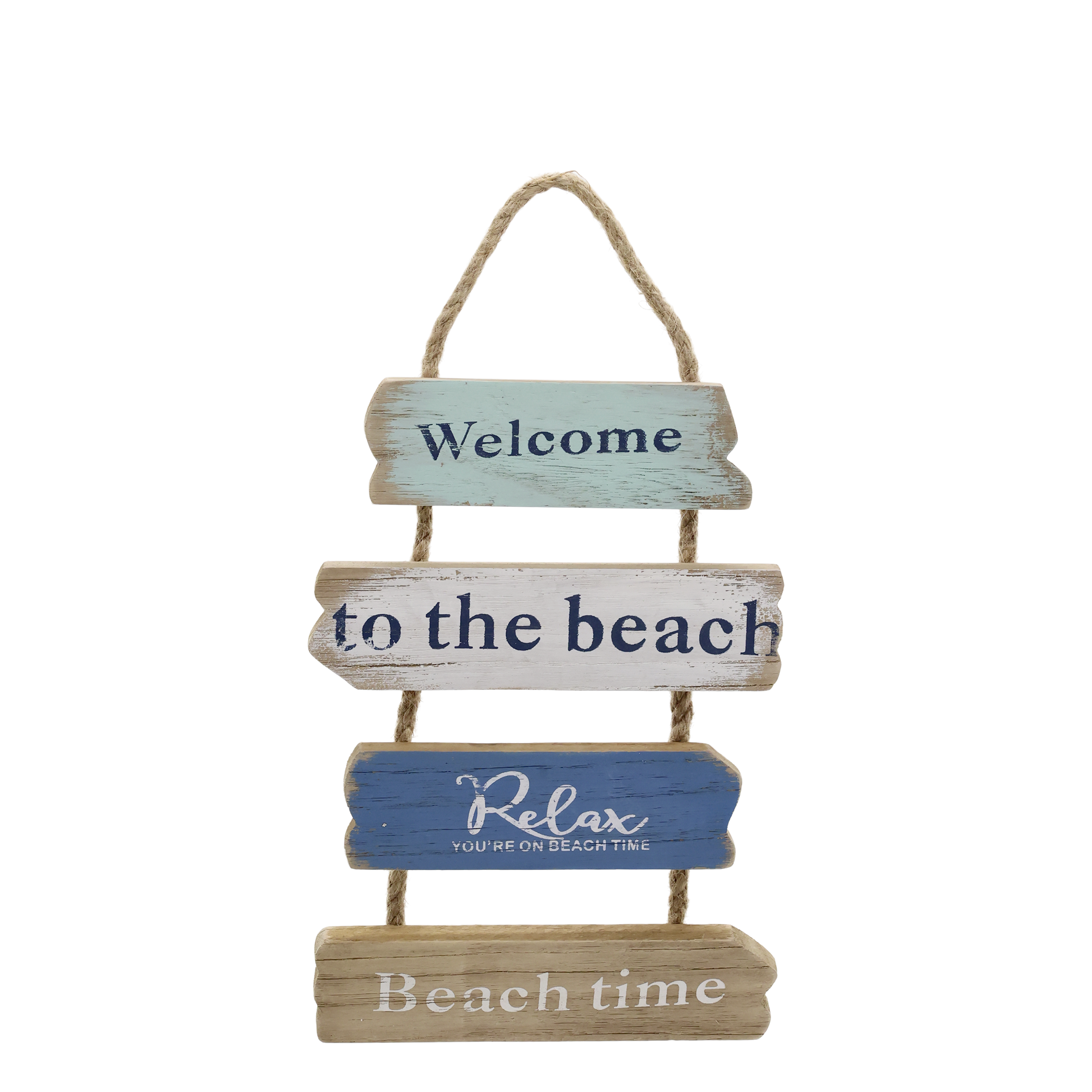 Schild Welcome aus MDF und Hanf, 35 cm hoch