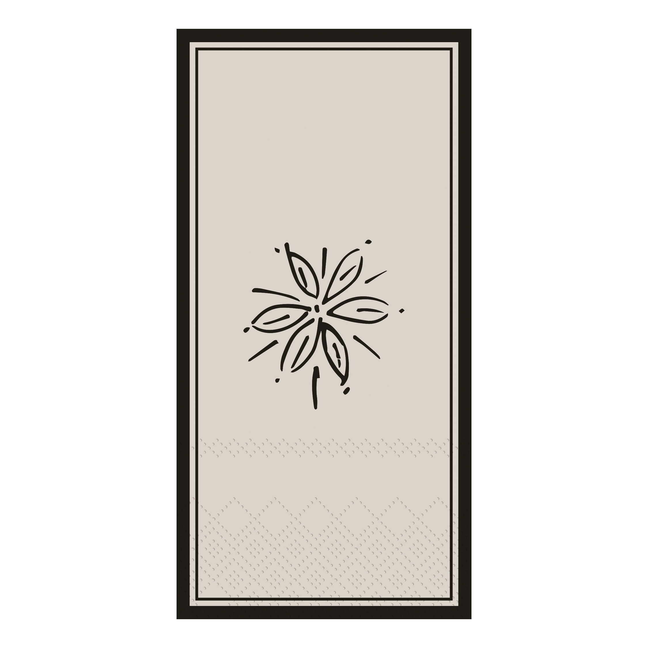 Napkin w. flower L20/W10 cm french grey