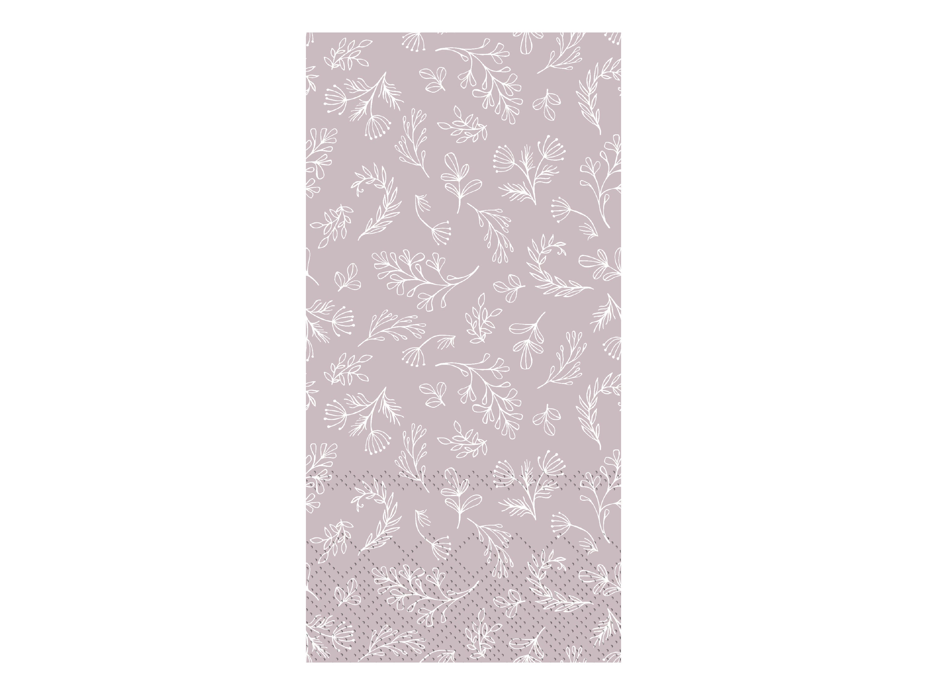 Napkin w. leaves L20/W10 cm dusty rose