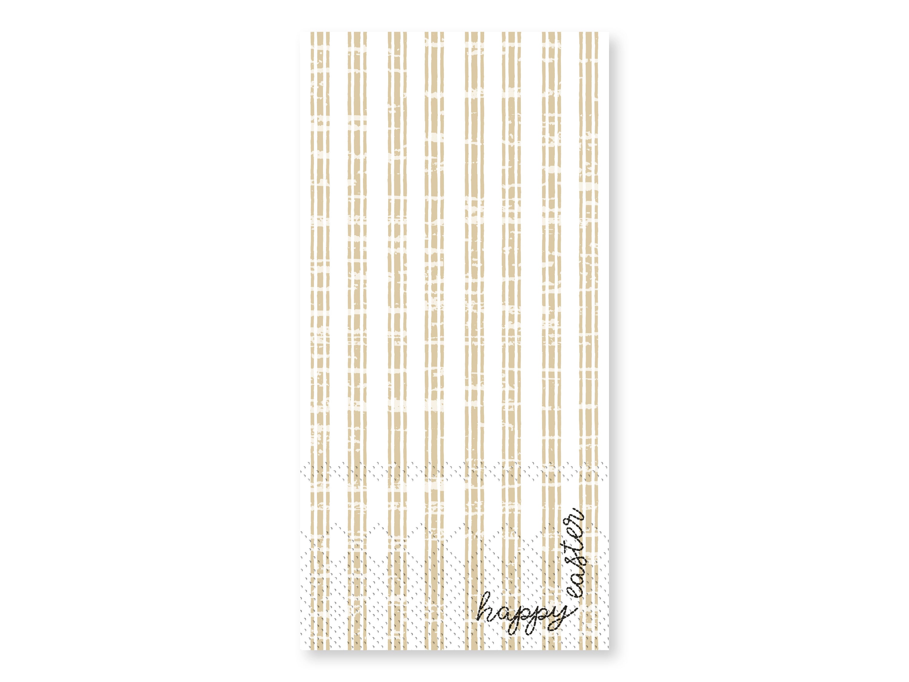 Napkin w. stripes Happy Easter L20/W10 cm honey