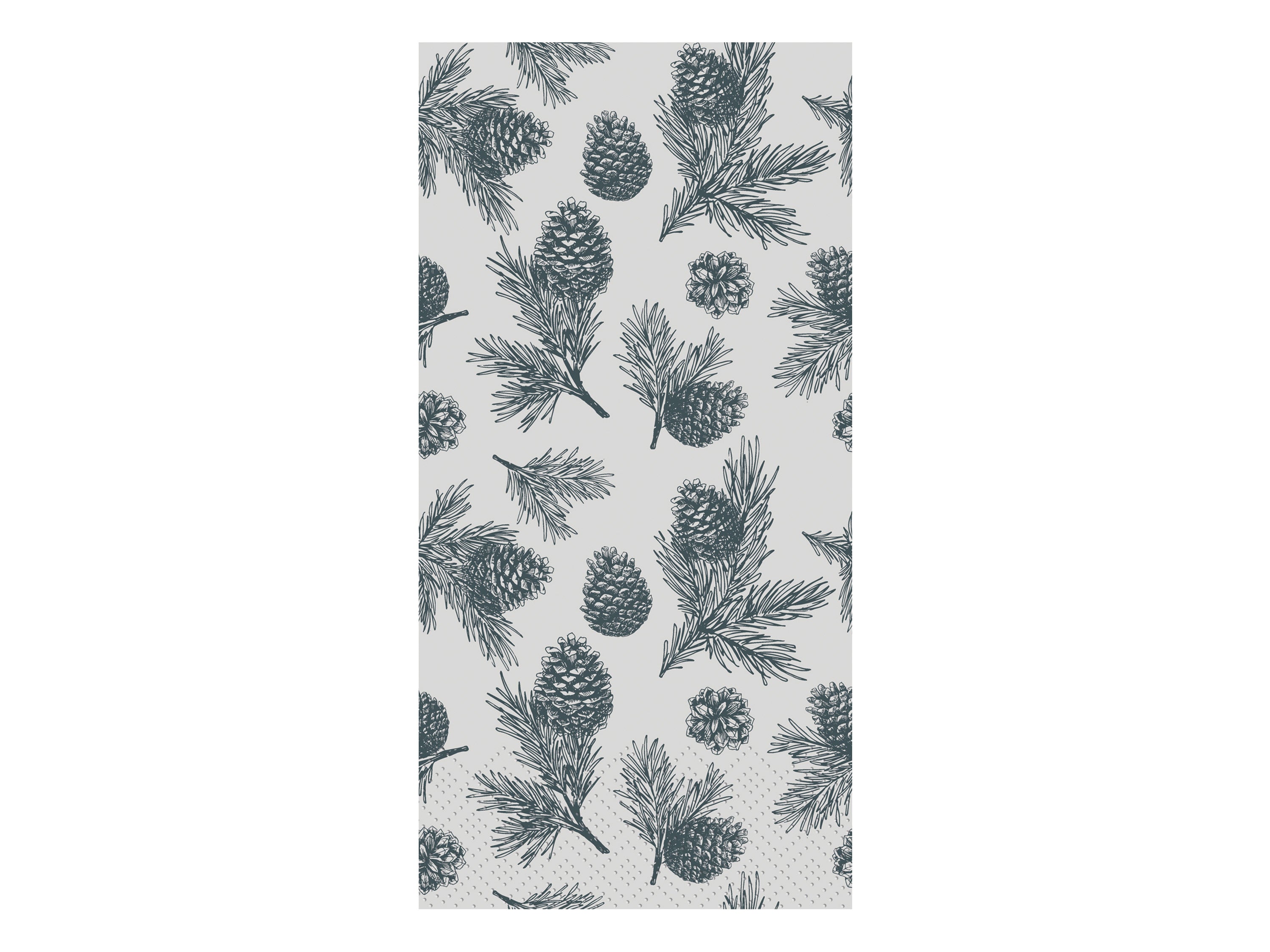 Napkin w. cones & fir L20/W10 cm grey