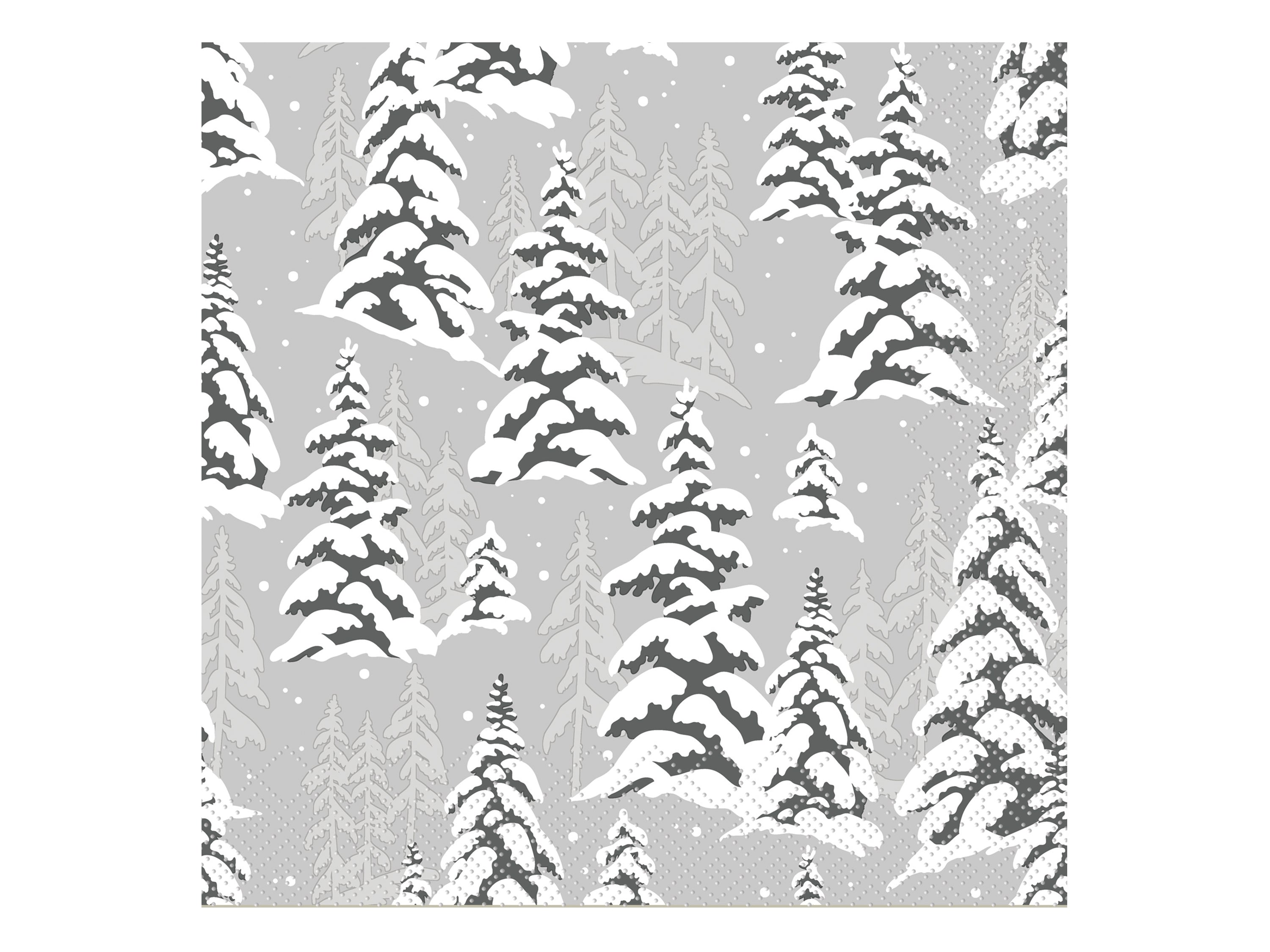 Napkin w. trees L16/W16 cm French grey