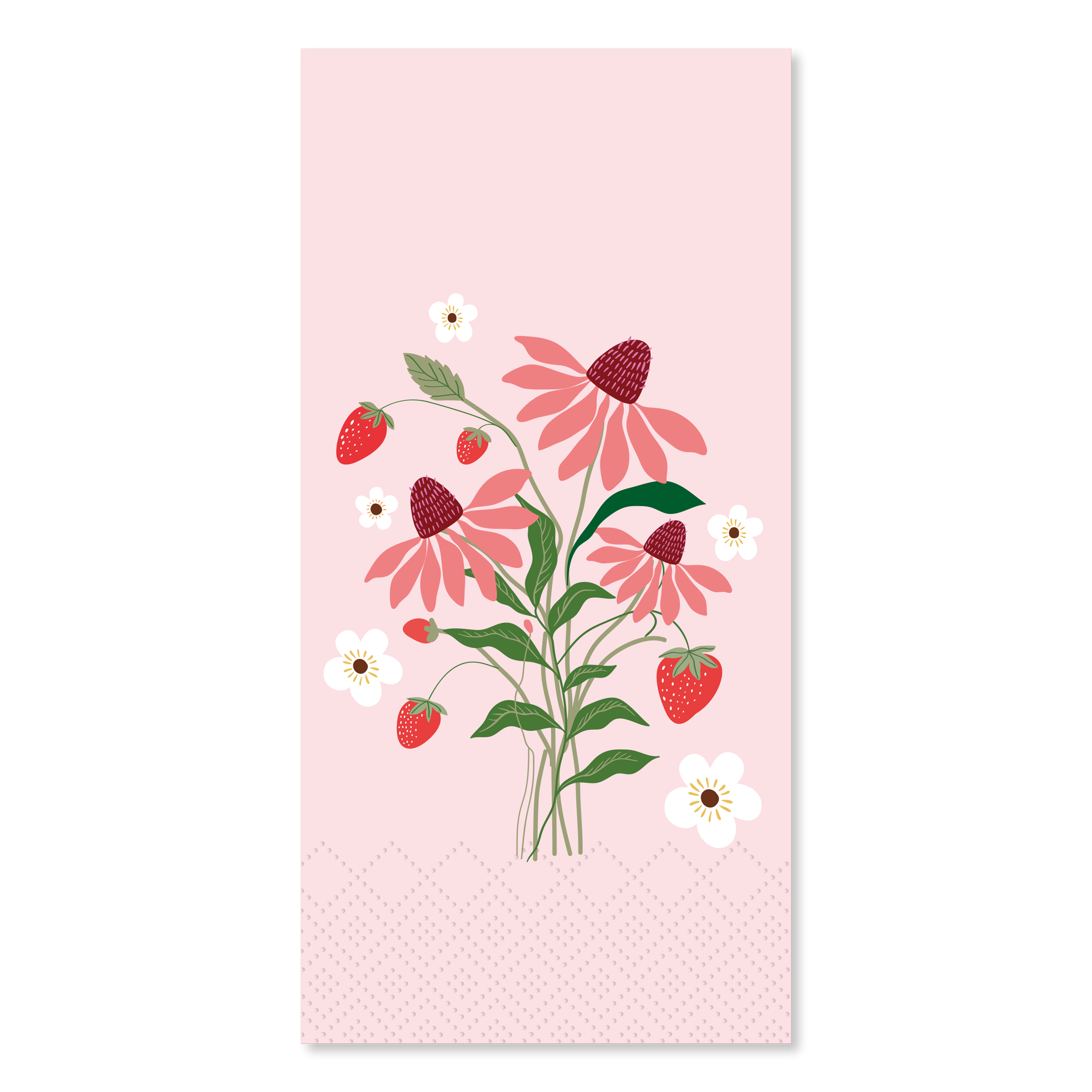 Servietten 40x40 mit Erdbeeren, 16 Stück, 3-lagig