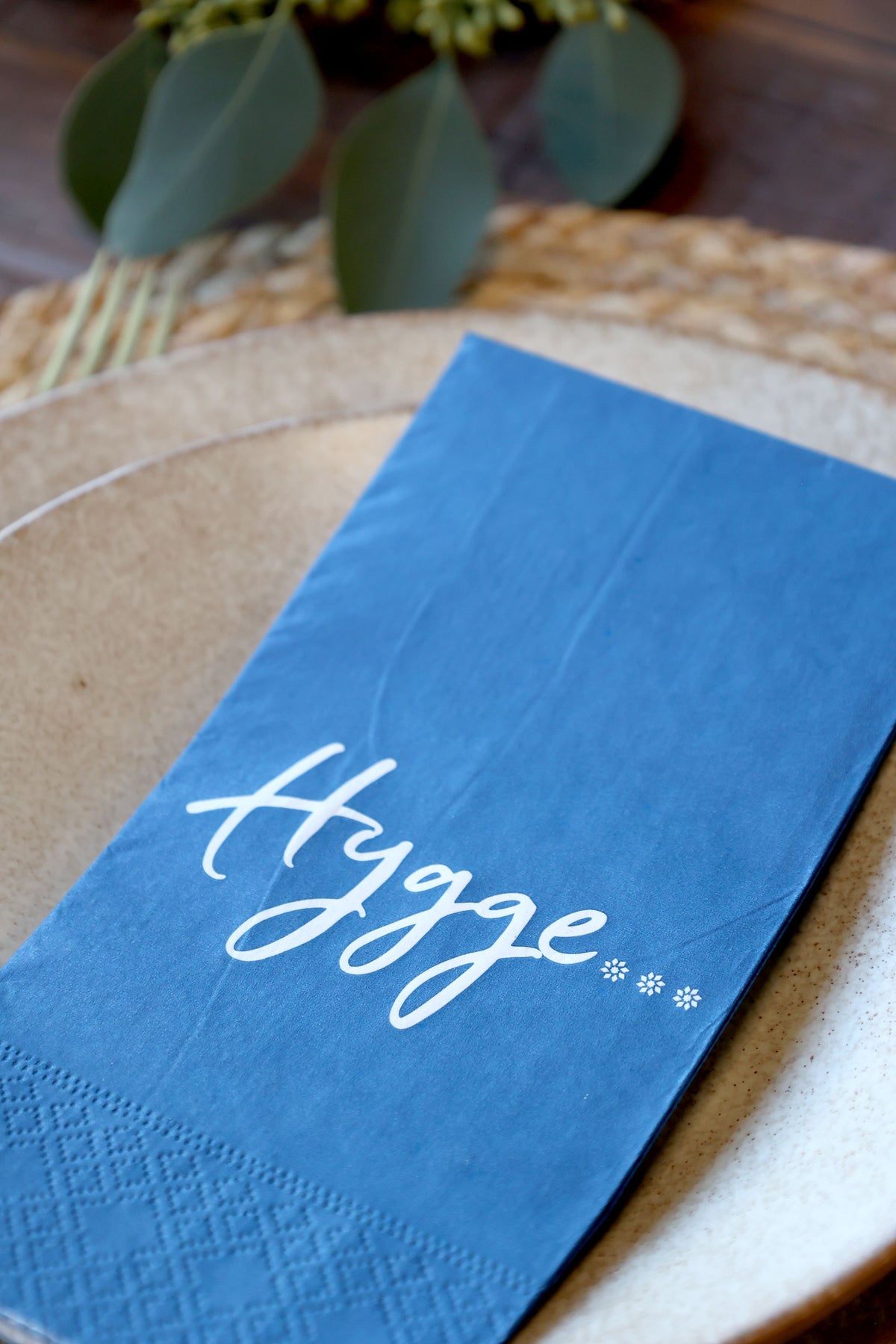 Servietten mit Hygge-Motiv, 40x40 cm, ocean